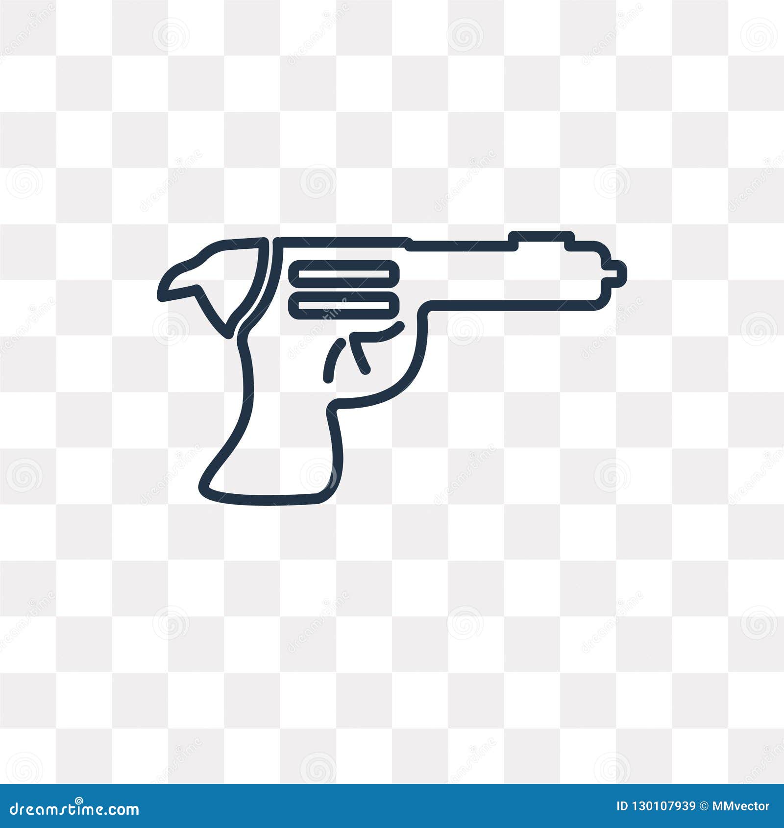 Gun Vector Icon Isolated on Transparent Background, Linear Gun T Stock  Vector - Illustration of military, conflict: 130107939