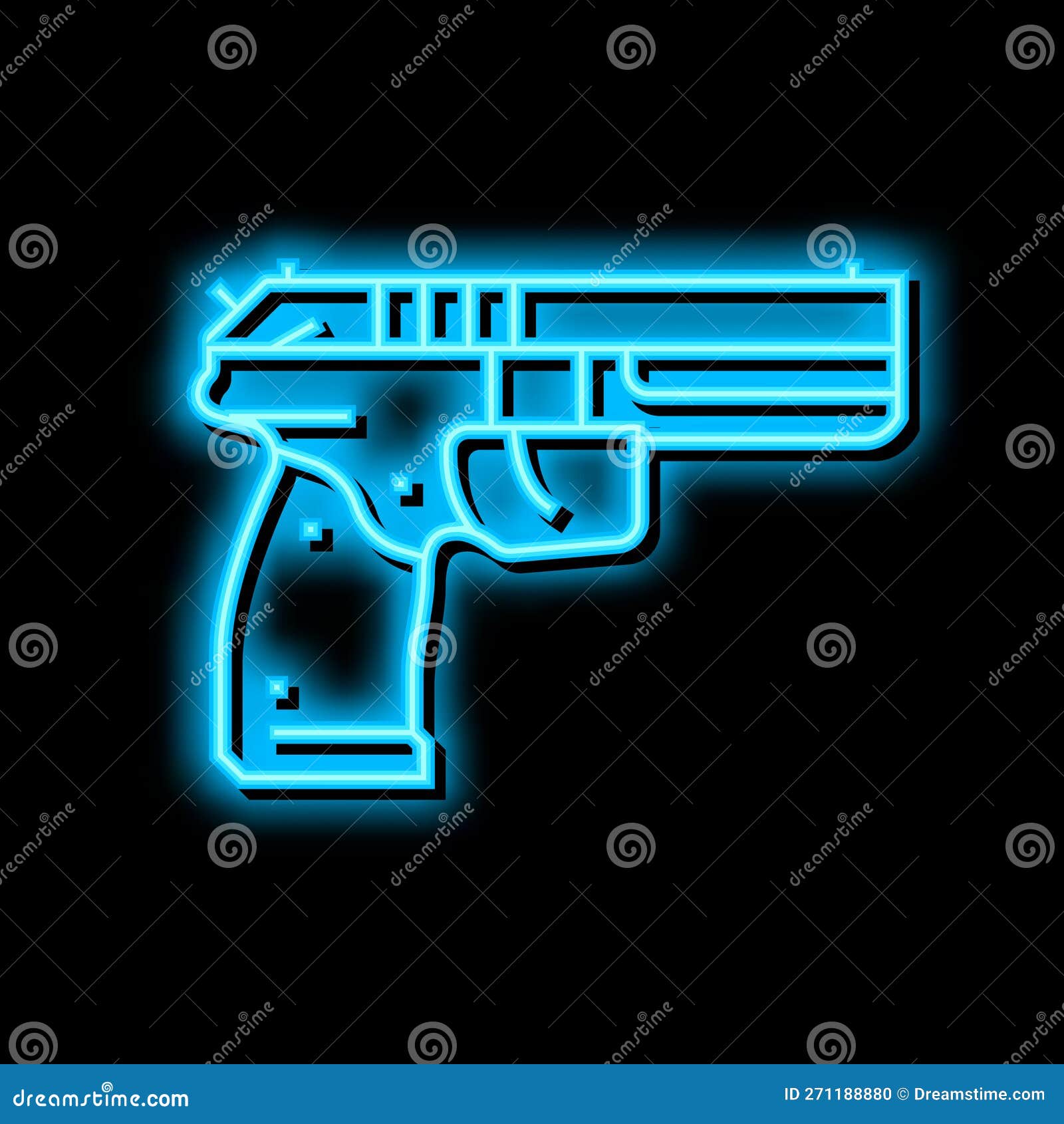 Gun Weapon Neon Glow Icon Illustration Stock Vector - Illustration of
