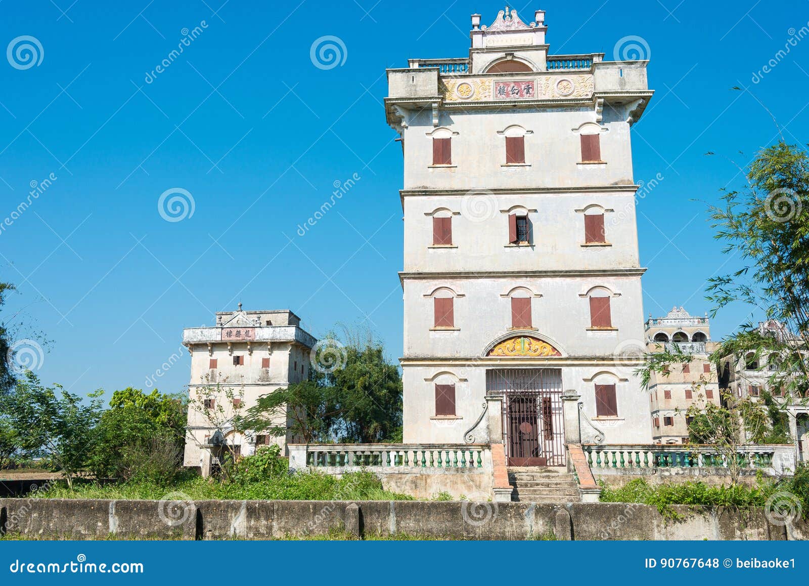 zili village in kaiping, guangdong, china. it is part of unesco world heritage site - kaiping diaolou and villages.