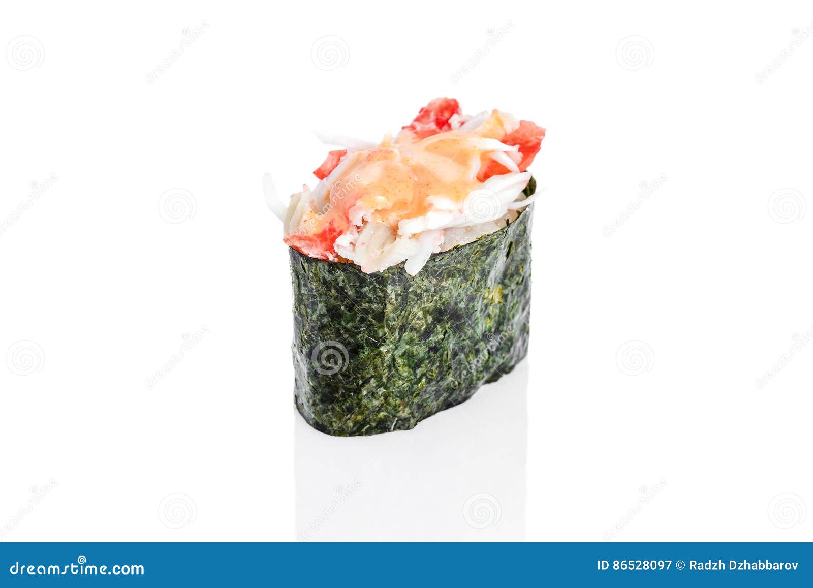 Gunkan Sushi With Crab And Spicy Sauce Stock Image Image of cream