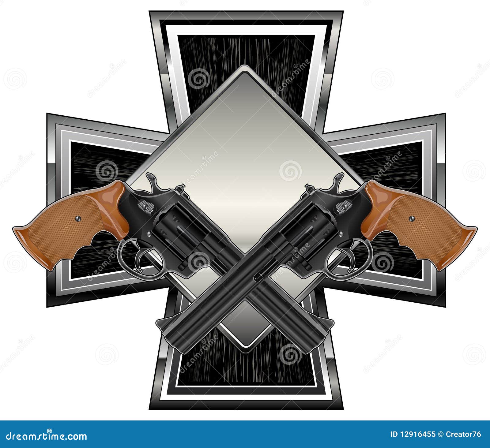 Guns on cross stock vector. Illustration of ammunition 12916455
