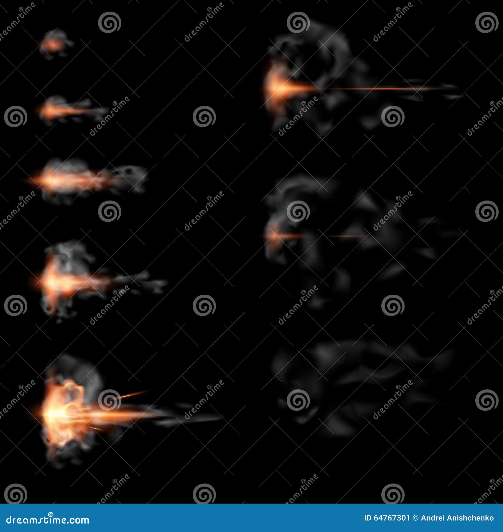 Gunshot animation stock vector. Illustration of flash - 64767301