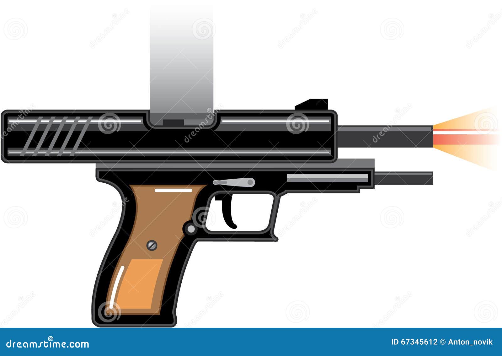 Gunshot stock vector. Illustration of close, bang, military 67345612