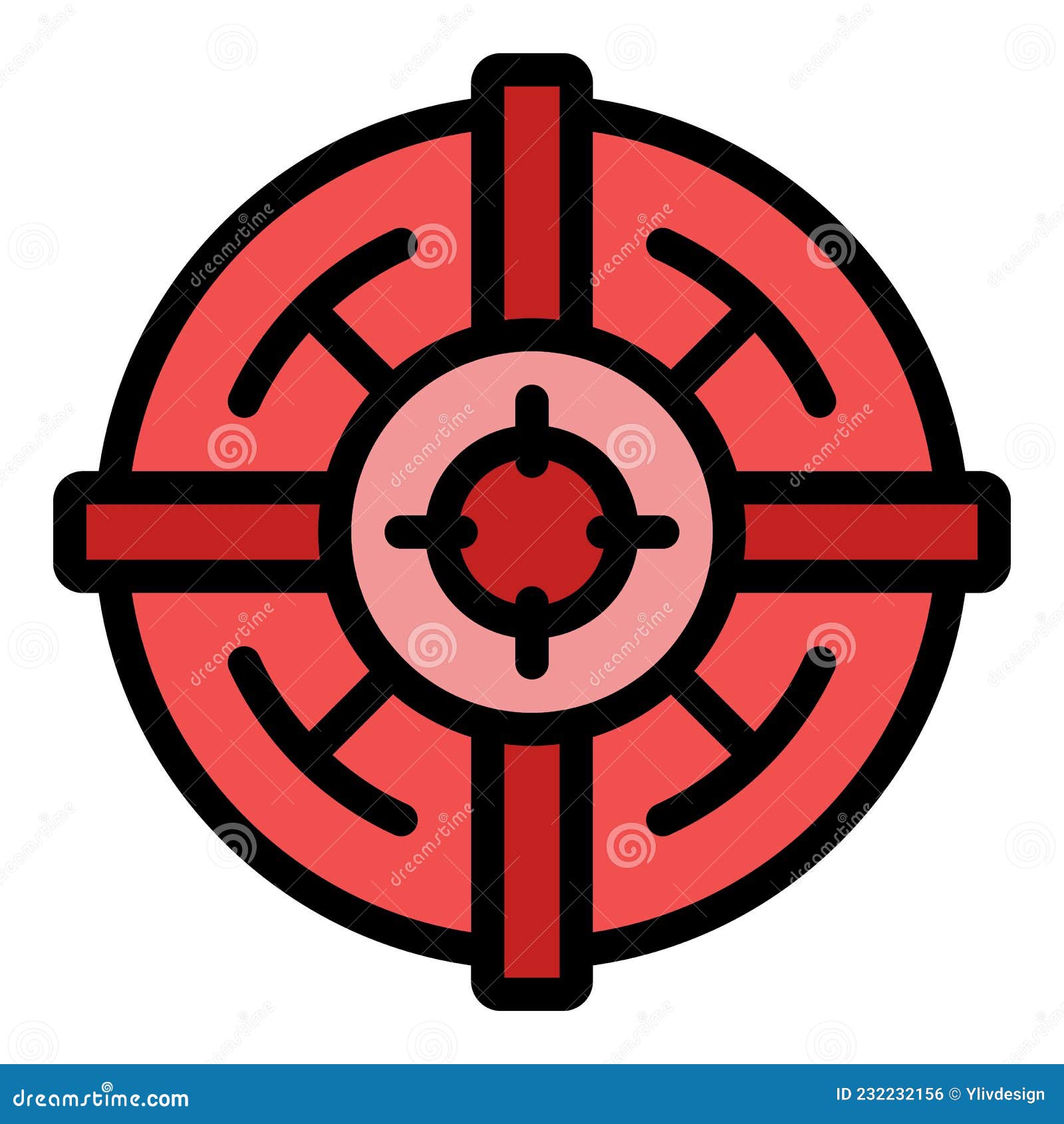 Gunsight Icon Color Outline Vector Stock Vector Illustration of