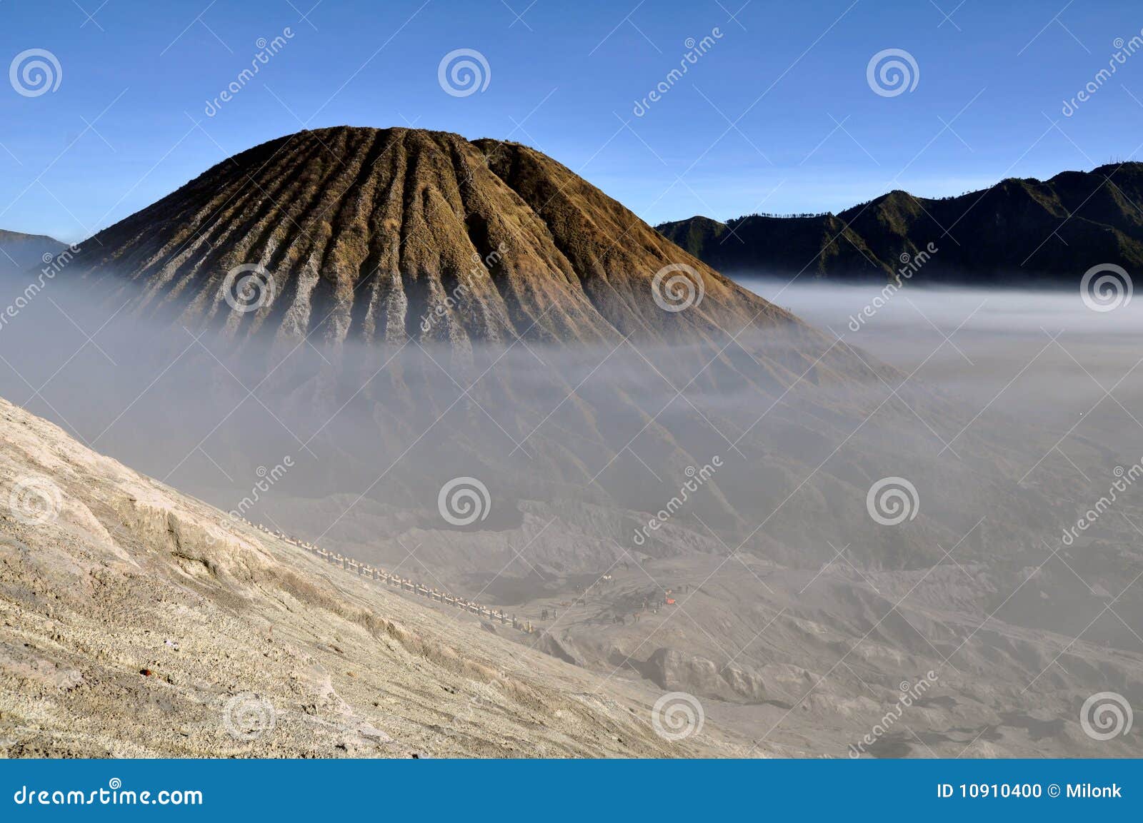 gunung bromo valley in fog