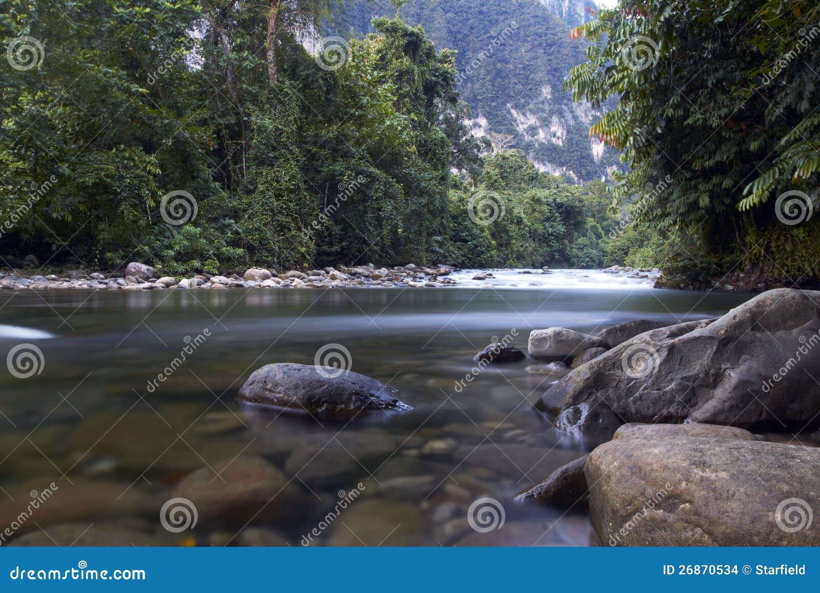 gunung mulu national park river in borneo,malaysia