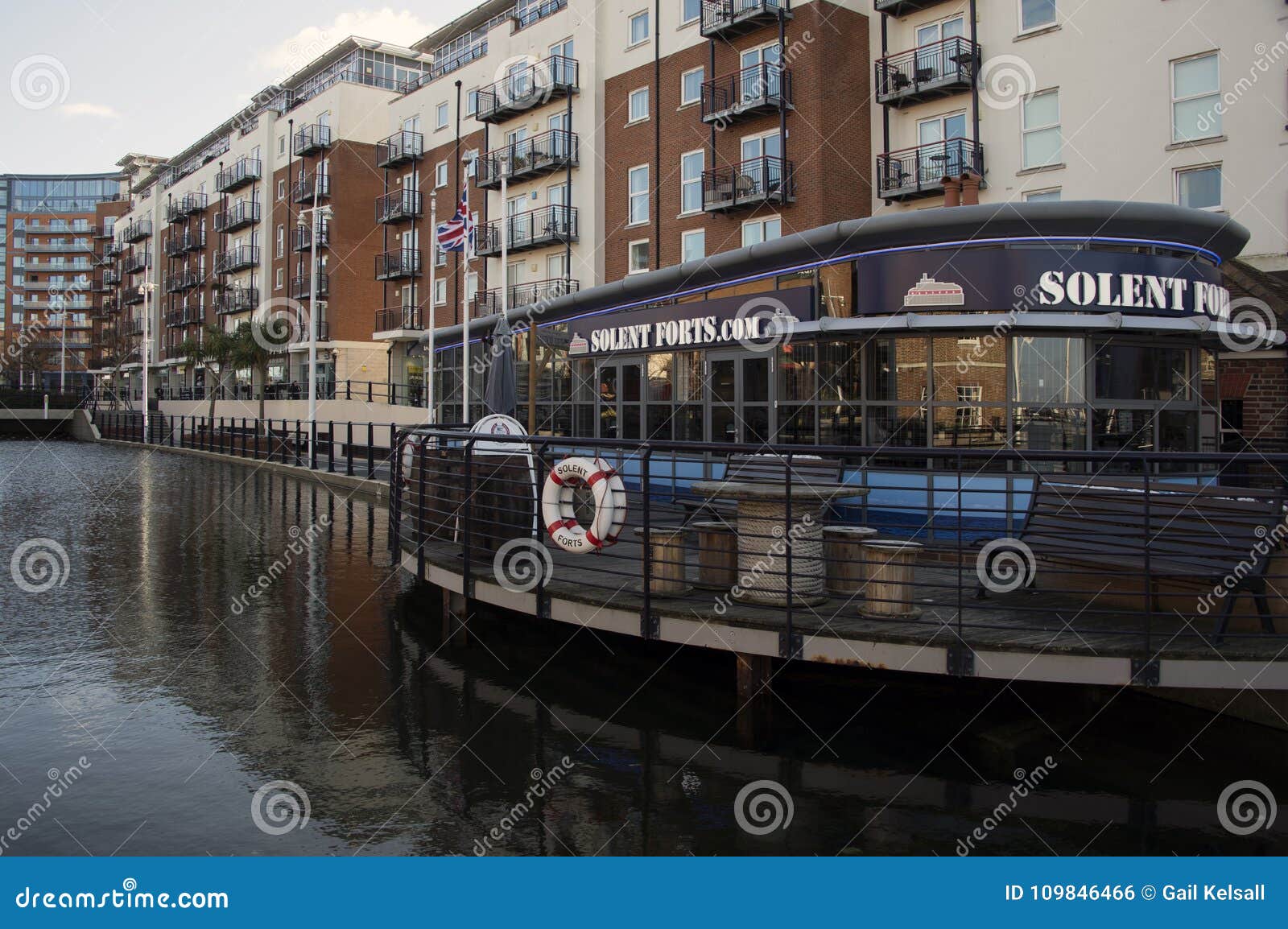 Gunwharf Quays Living accomodations. Gunwharf Quays shopping complex Portsmouth