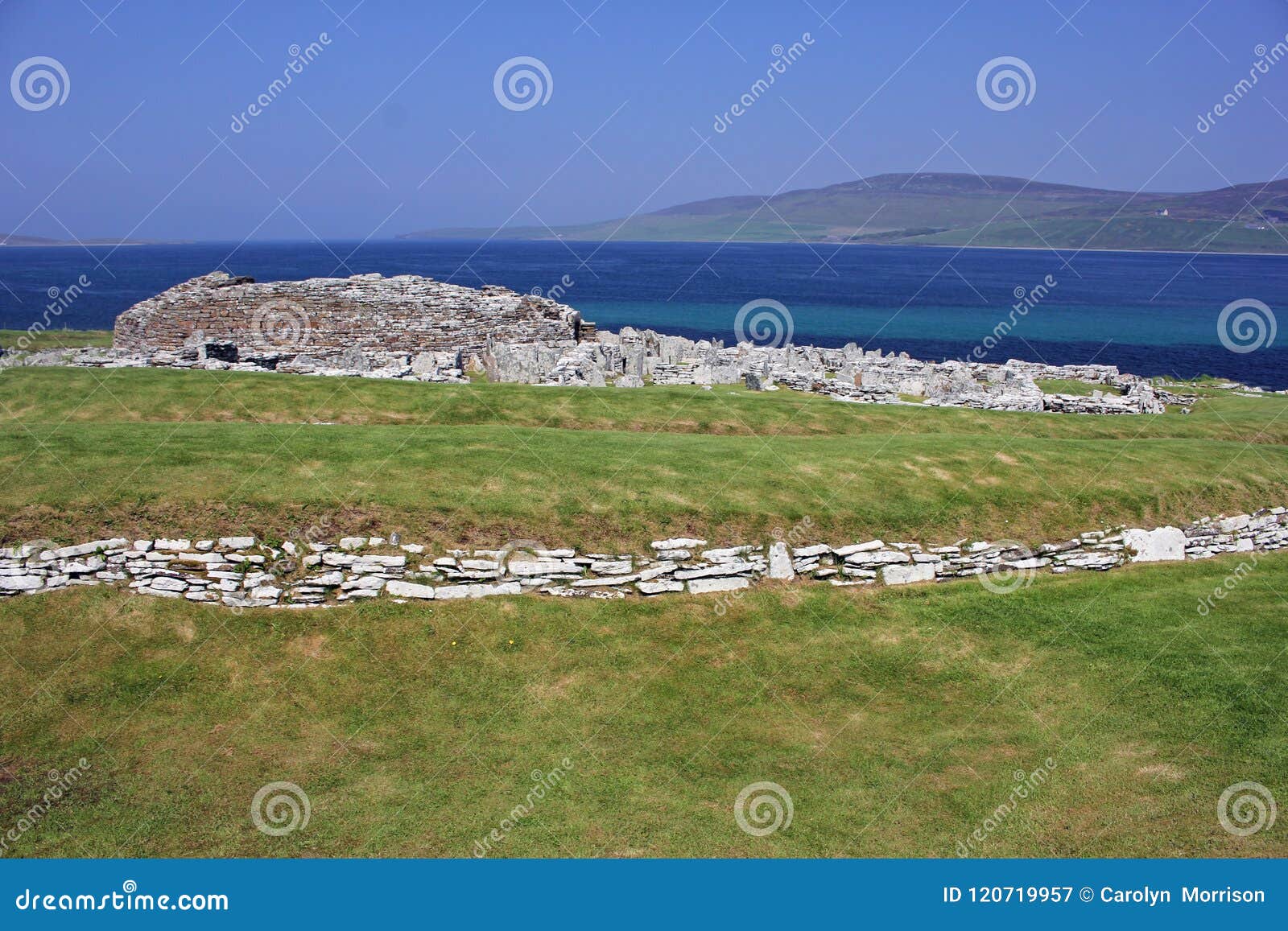 gurness broch on mainland, orkney isles, scotland