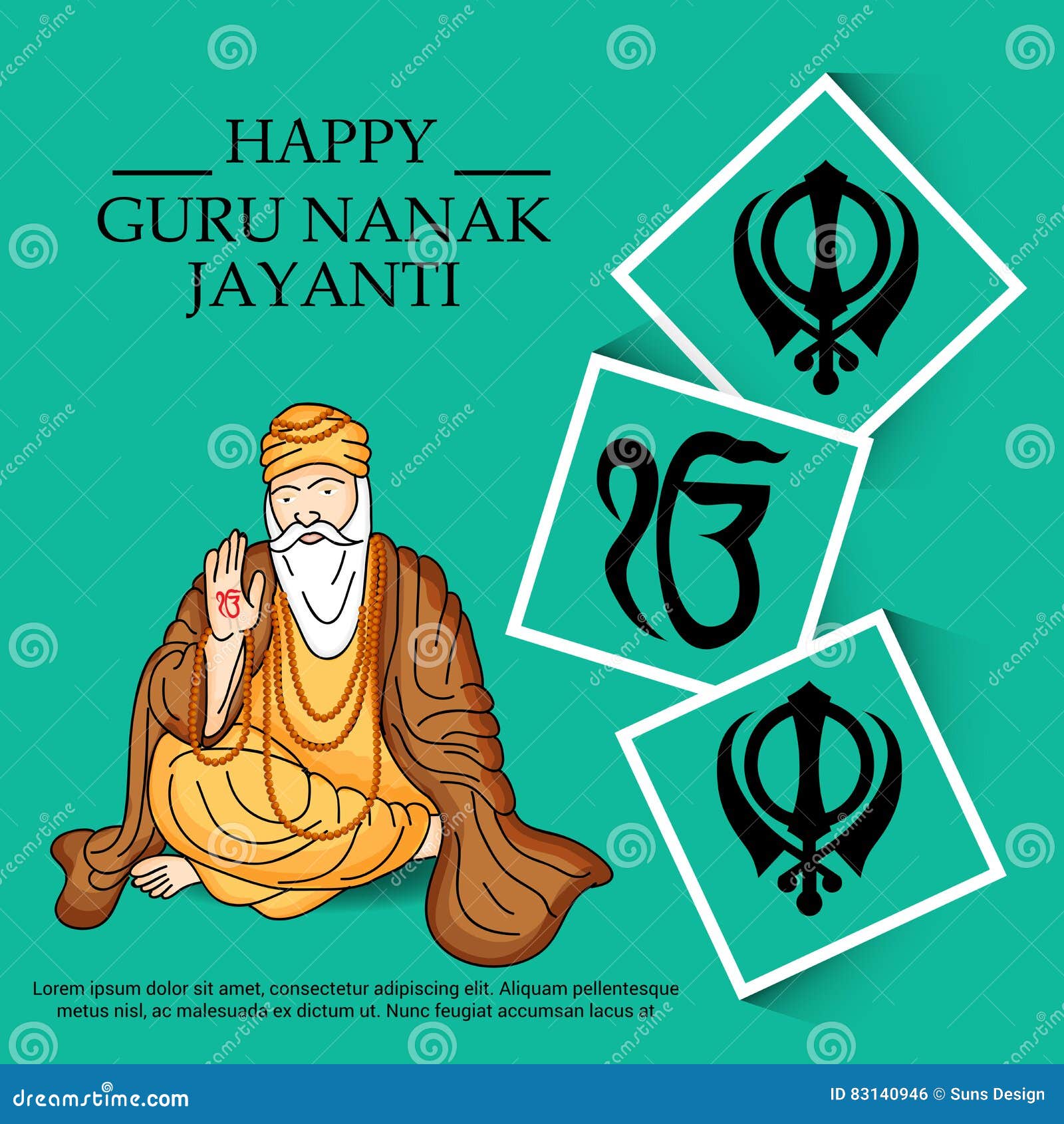 Guru Nanak Jayanti banner stock illustration. Illustration of ...