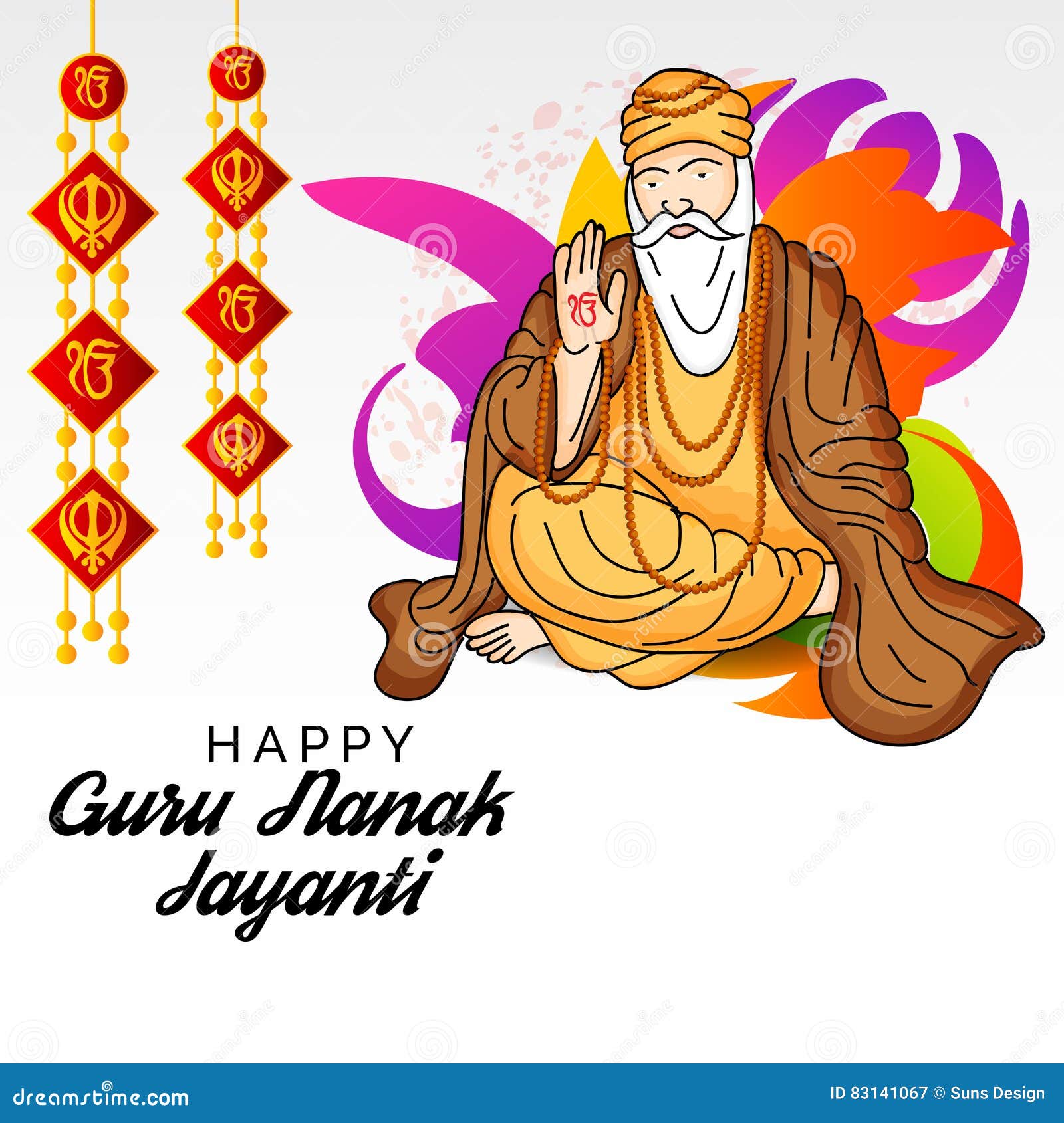 Guru Nanak Jayanti banner stock illustration. Illustration of ...