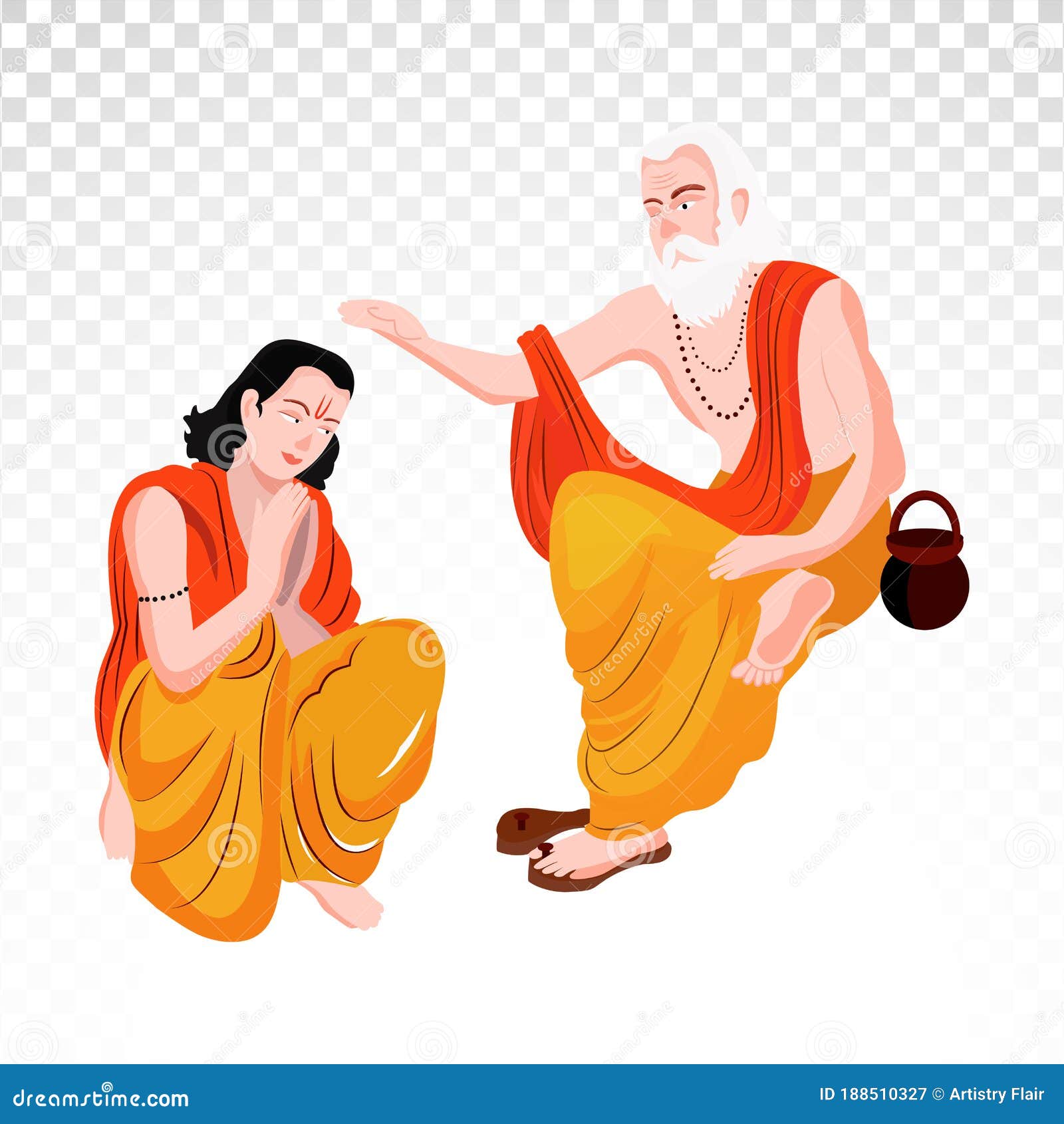 Guru Purnima Charachter on Png Background Stock Vector - Illustration of  hand, drawing: 188510327
