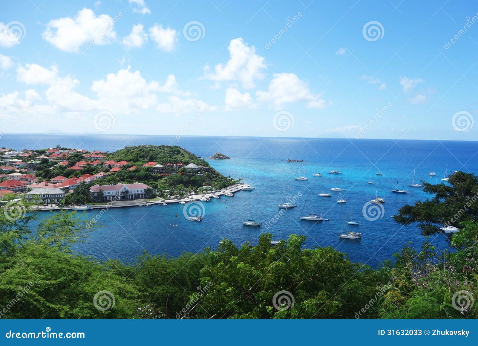 gustavia harbor at st barts, french west indies