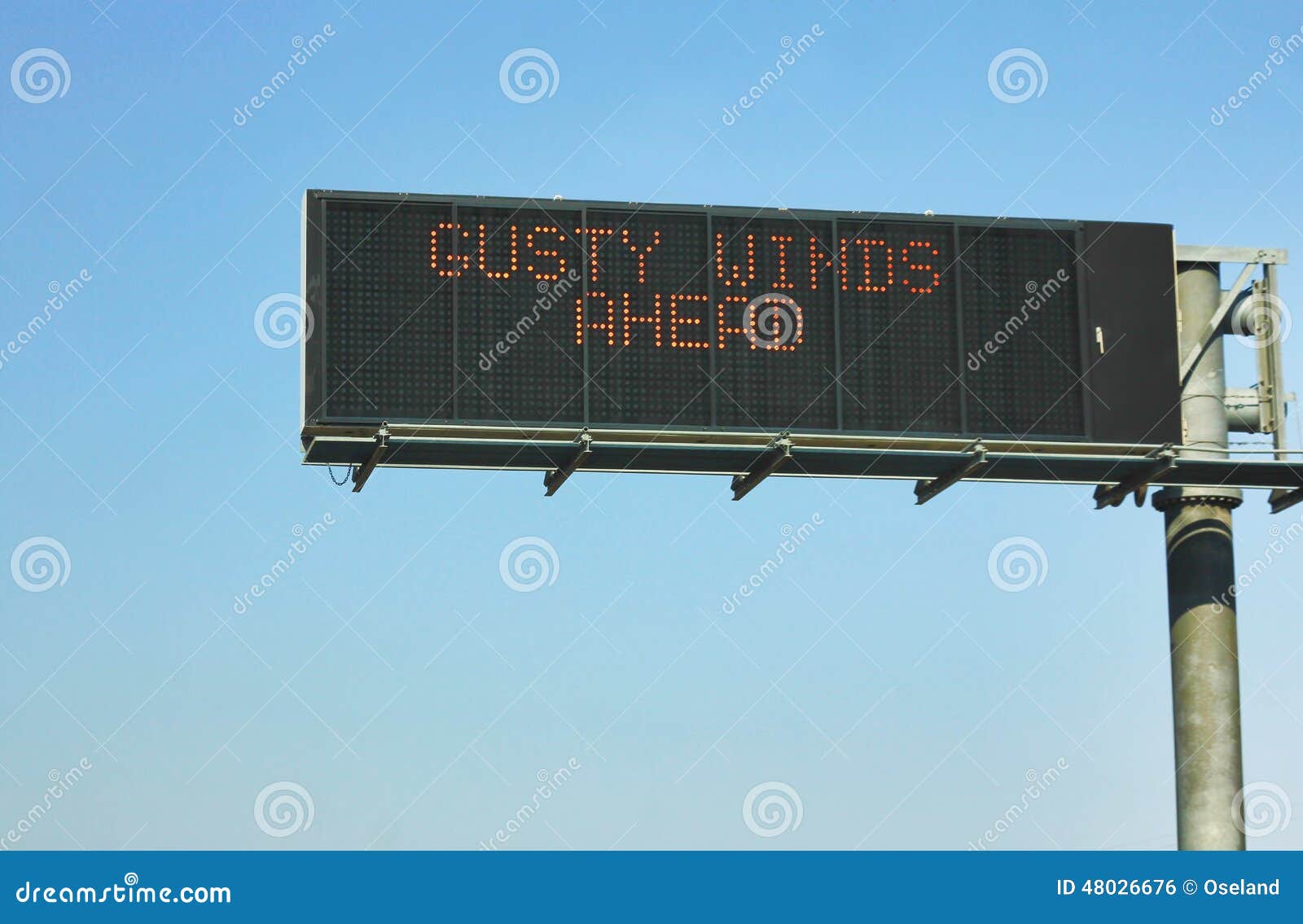 gusty winds ahead sign