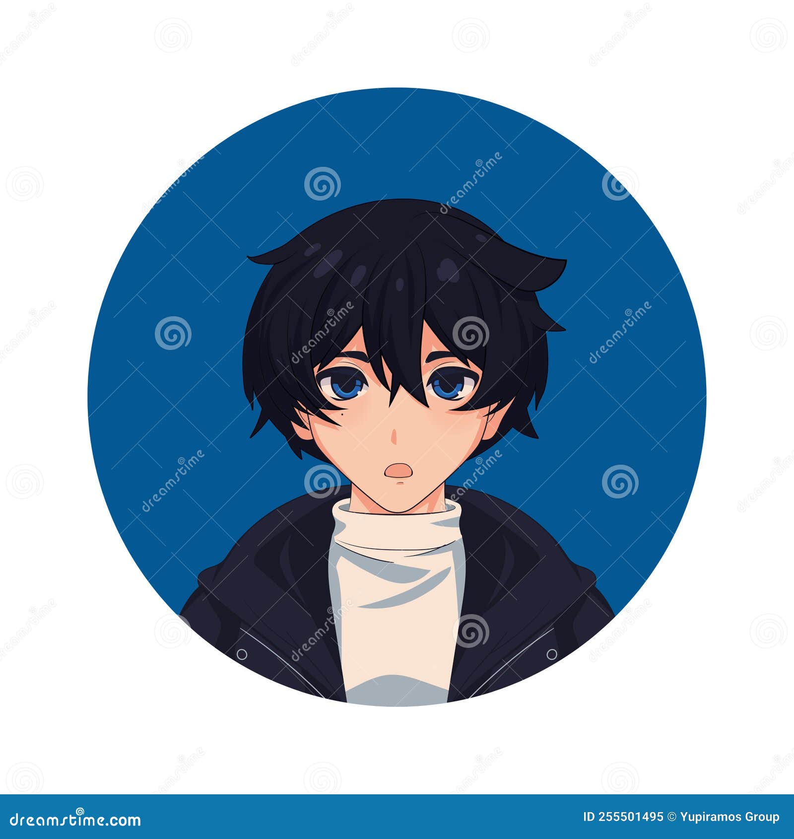 Anime style boy icon Royalty Free Vector Image