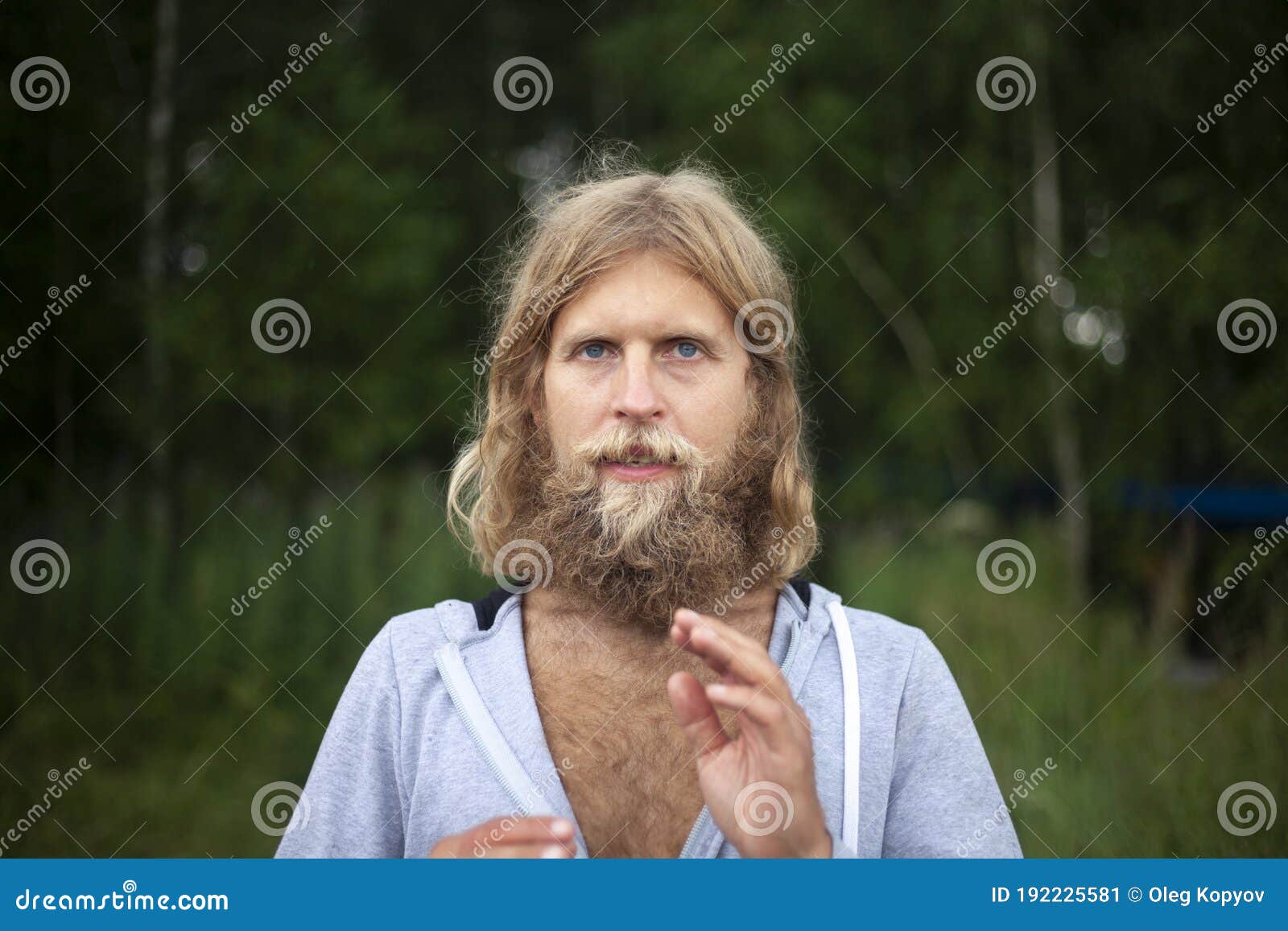 A Guy with a Big White Beard. a Man with Long Hair. a Traveler Seeking  Spiritual Insight Stock Image - Image of healthy, traveler: 192225581