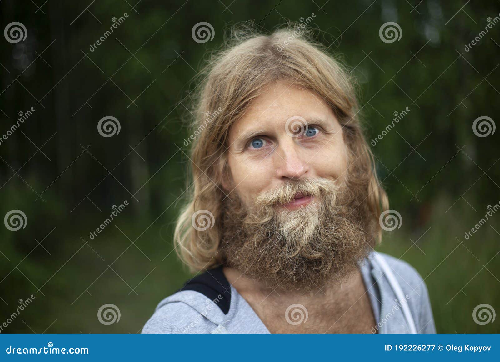 A Guy with a Big White Beard. a Man with Long Hair. a Traveler Seeking  Spiritual Insight Stock Image - Image of insight, blueeyed: 192226277