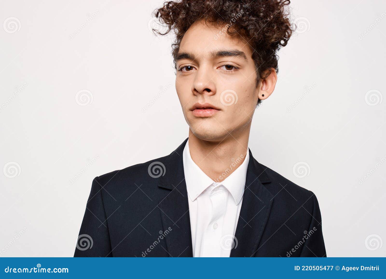 Guy with Curly Hair in a Suit Fashion Black Blazer Modern Style Stock Image - Image of holding, bearded: 220505477 Guy with Curly Hair in a Suit Fashion Black Blazer Modern Style Stock Image - Image of holding, bearded: 220505477