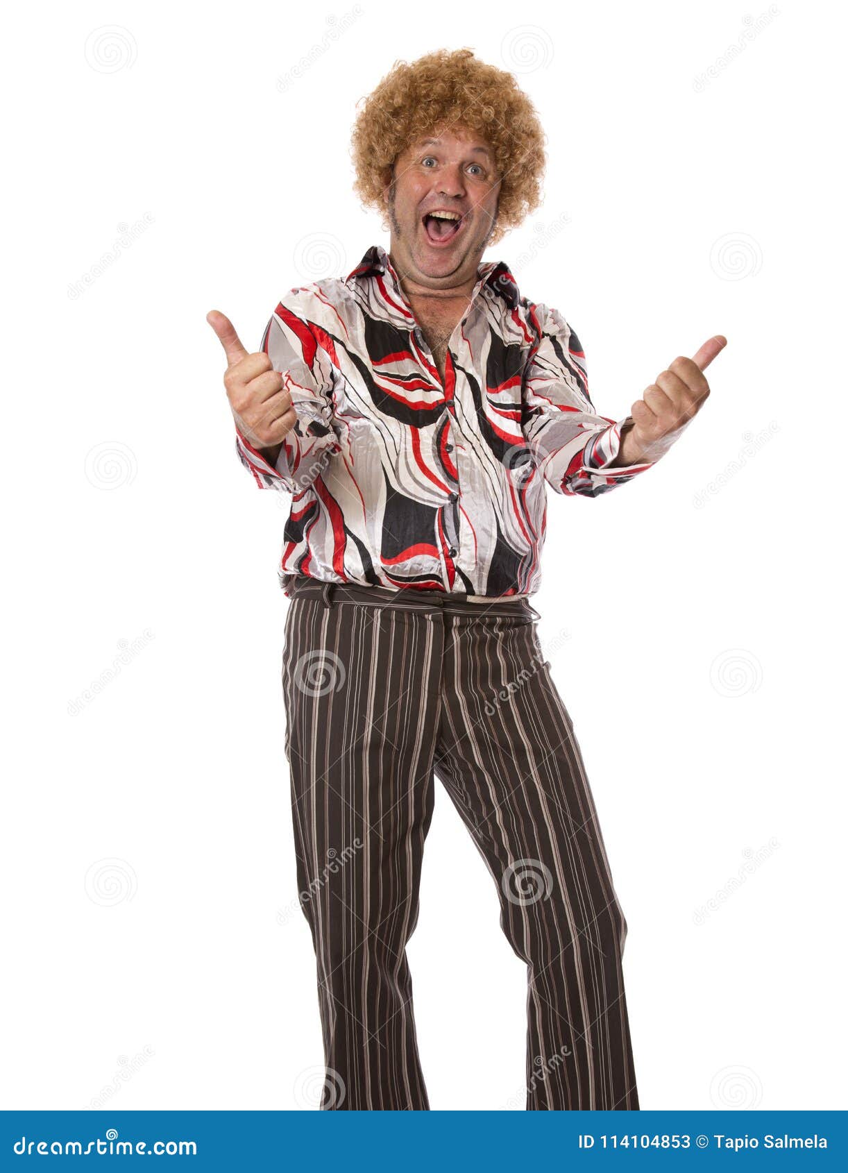 Thumbs Up Seventies Dude stock image. Image of portrait - 114104853