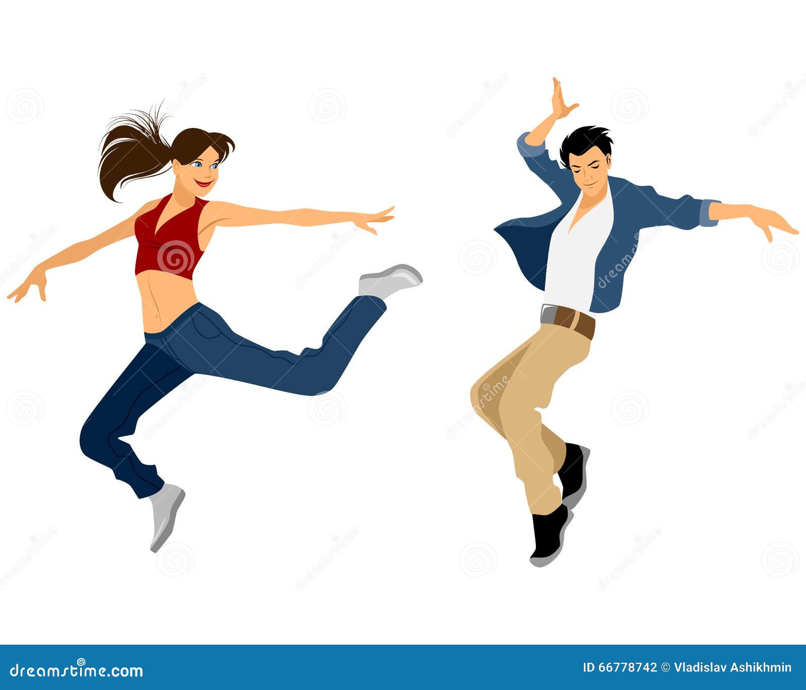 Guy And Girl Dancing Stock Vector - Image: 66778742