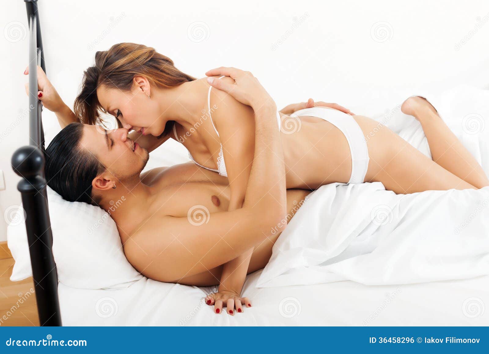 Guy and girl having sex stock photo picture