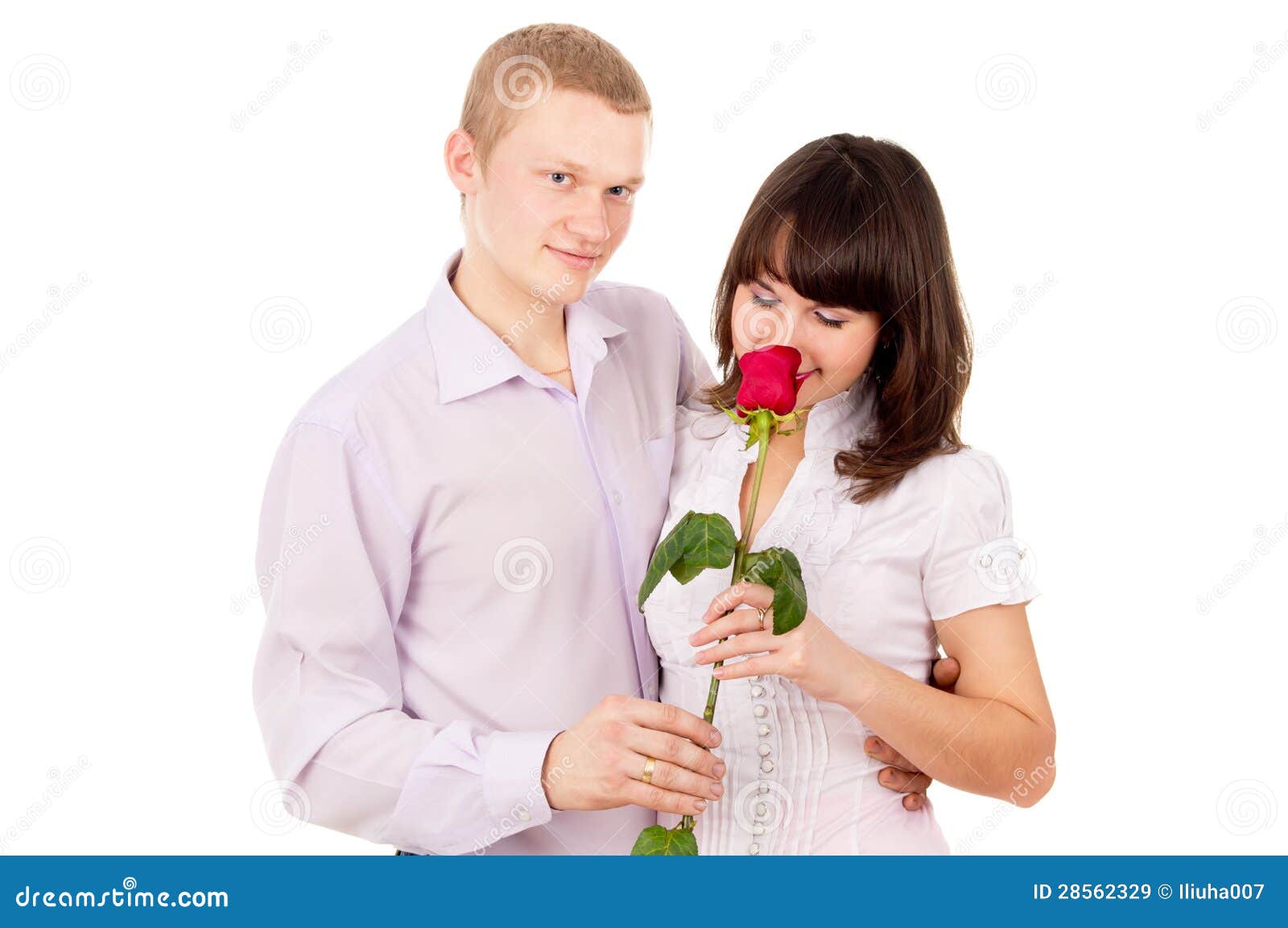 https://thumbs.dreamstime.com/z/guy-gives-girl-rose-makes-proposal-28562329.jpg