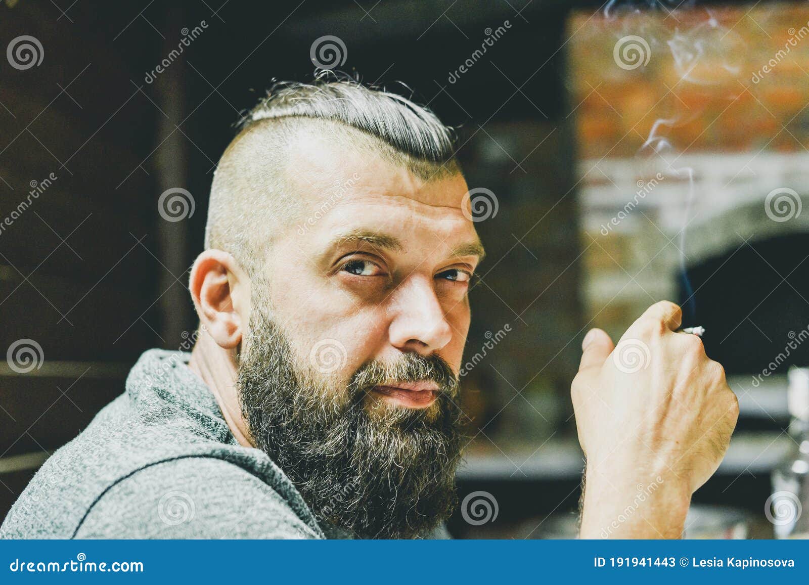 Man with a Beard on the Background of the Fireplace Stock Image - Image of  background, evening: 191941443