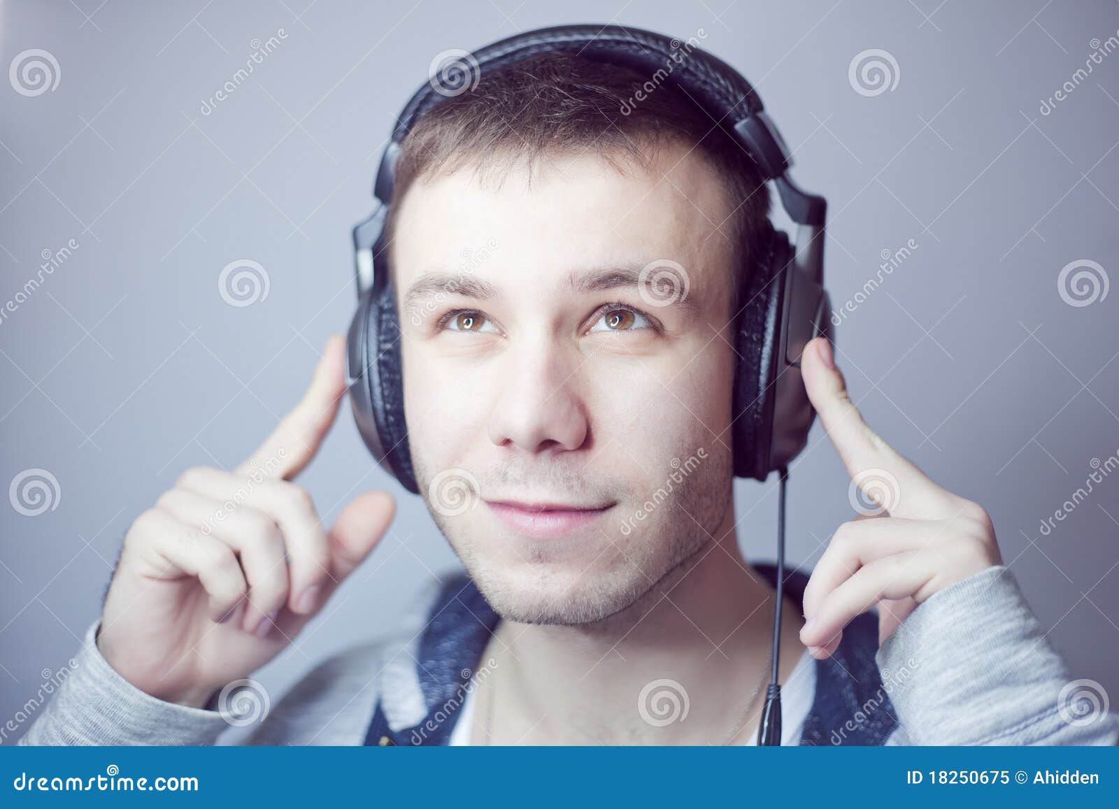 Guy in headphones stock image. Image of delight, dance 18250675