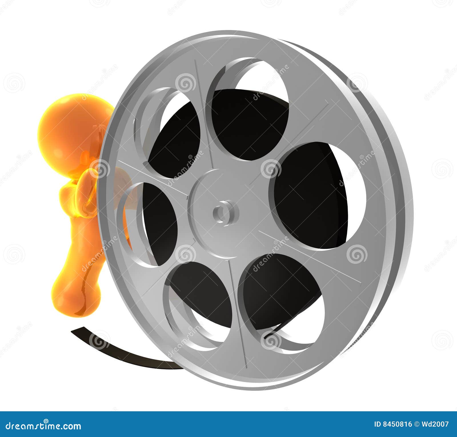 Guy icon rolling film reel stock illustration. Illustration of shot