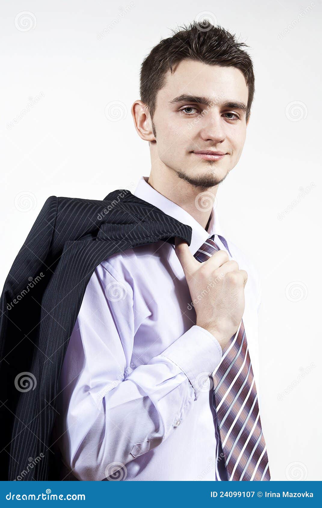 The guy keeps his jacket stock image. Image of finger 24099107