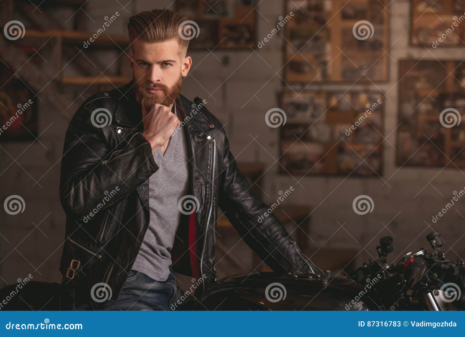 Guy in Motorbike Repair Shop Stock Image - Image of biker, lifestyle ...