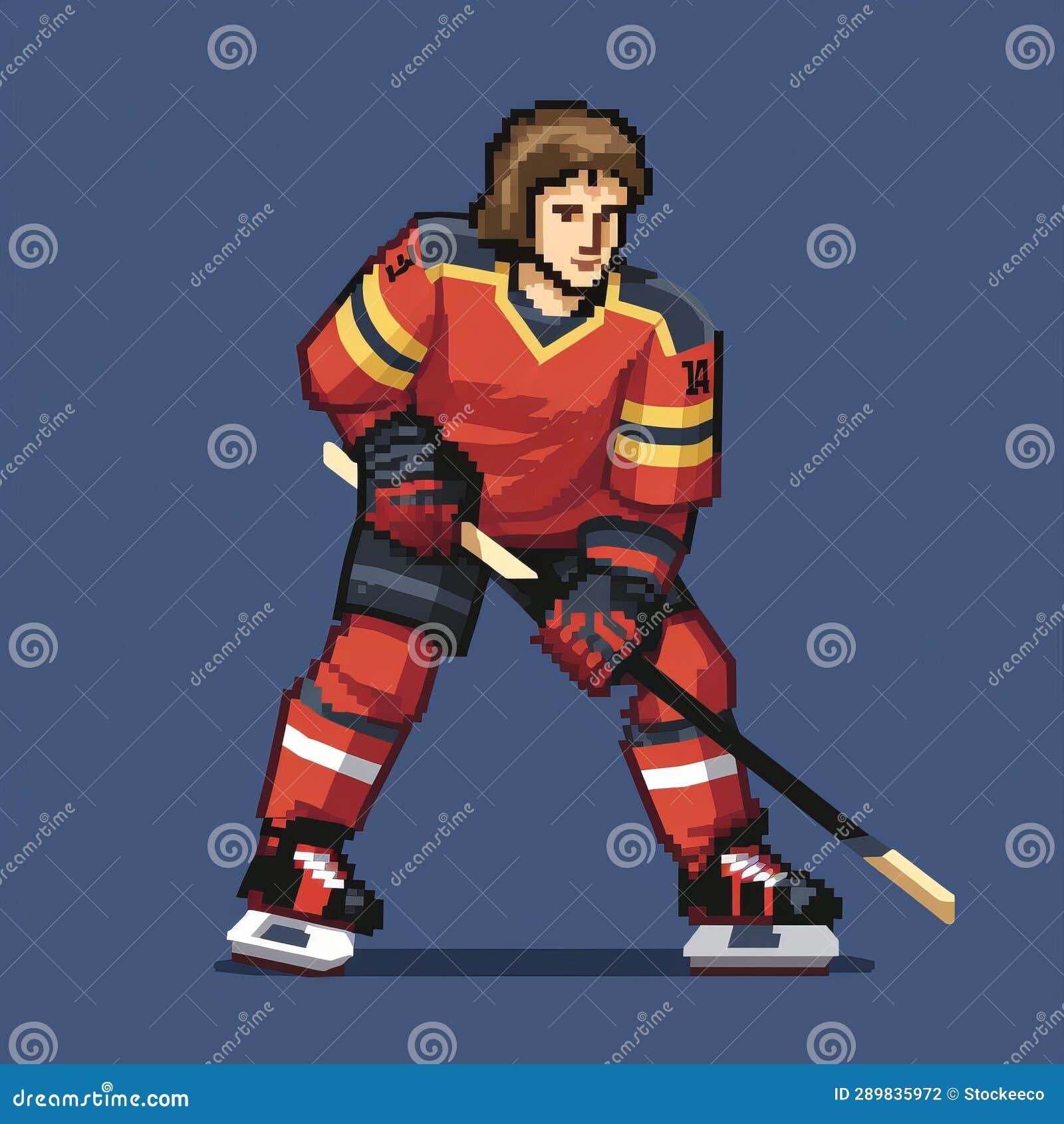 pixel hockey player: alasdair mclellan style sports art