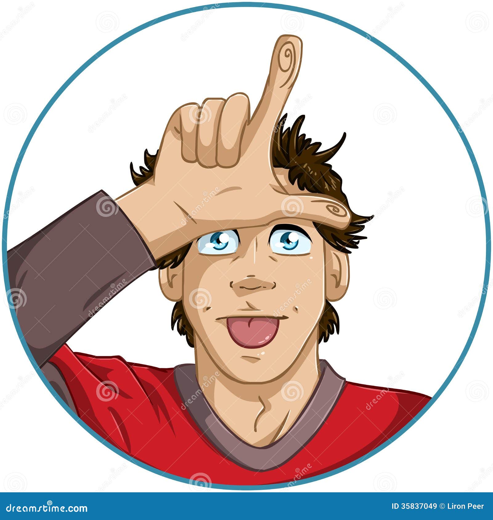 Guy Shows Loser Signal With His Fingers Stock Vector Illustration Of Emotion Finger 35837049