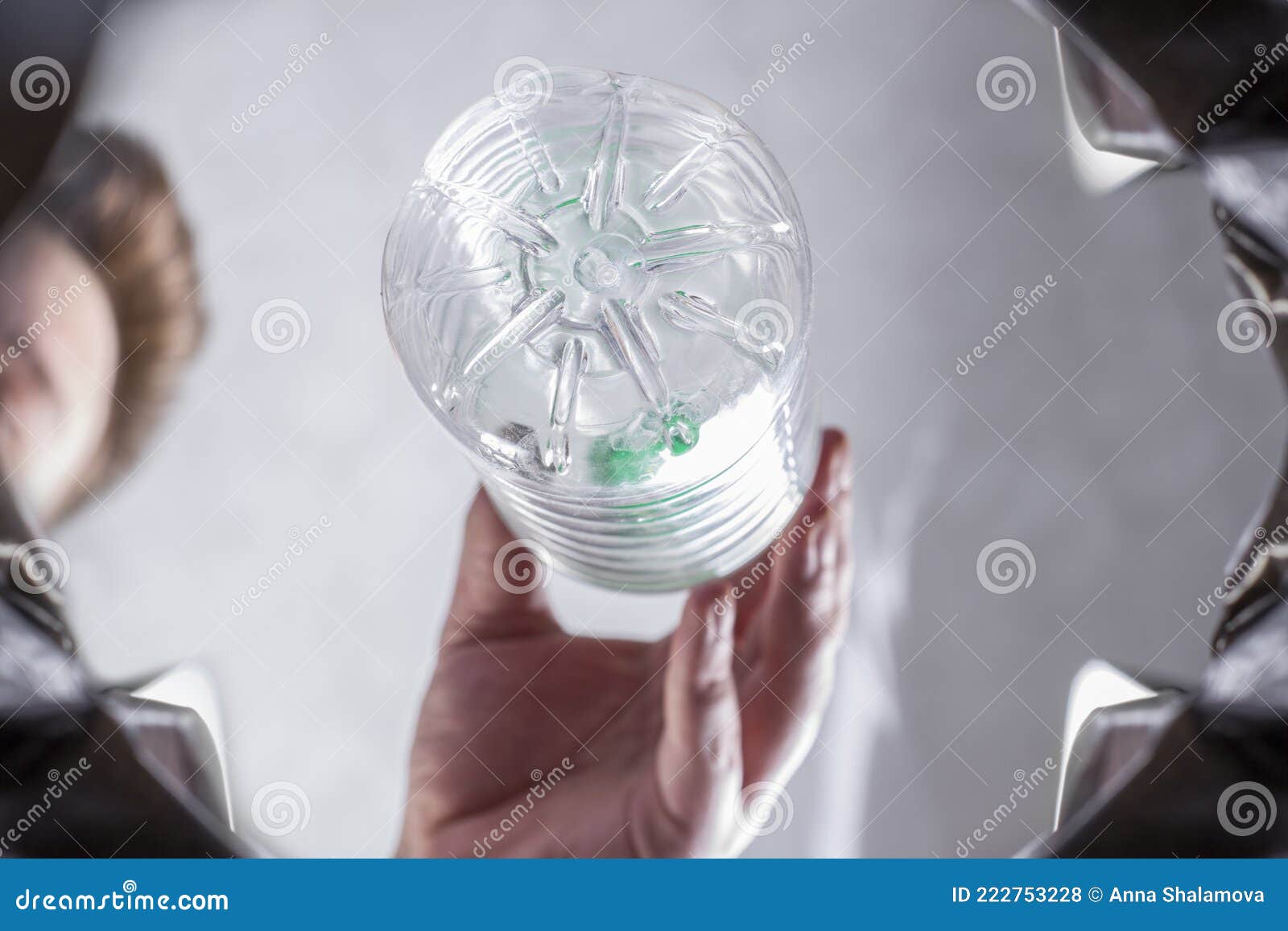 Guy Throws a Plastic Bottle into the Trash Can Stock Photo Image of