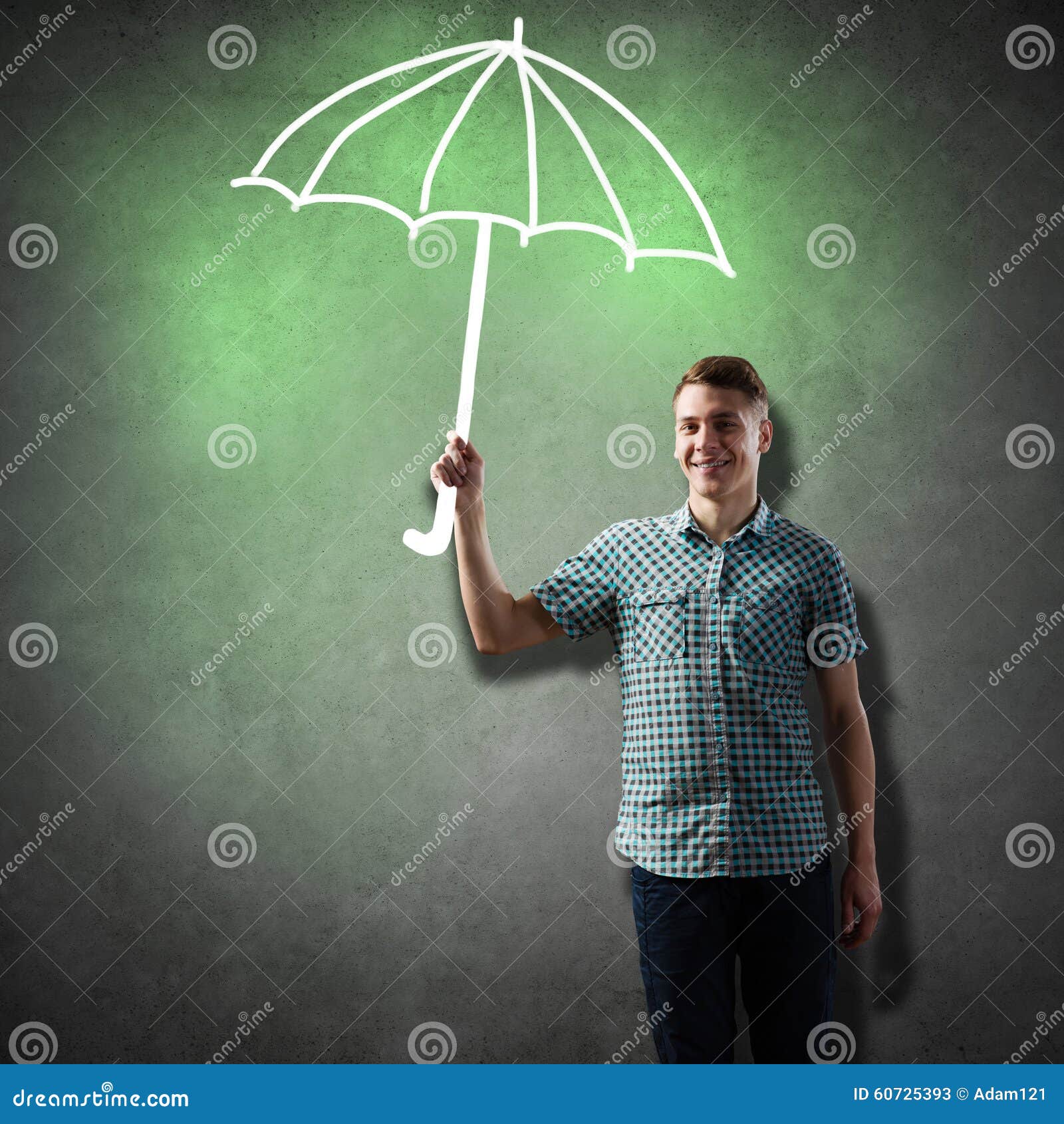 Guy with umbrella stock image. Image of modern, work 60725393