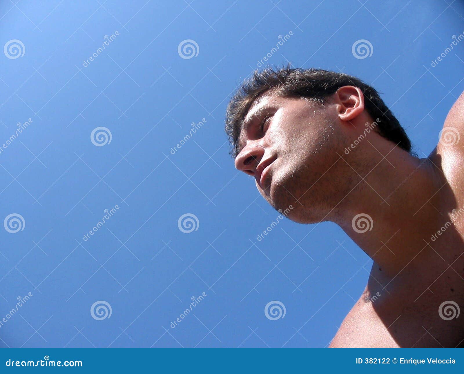 guy watching the long view in the sea