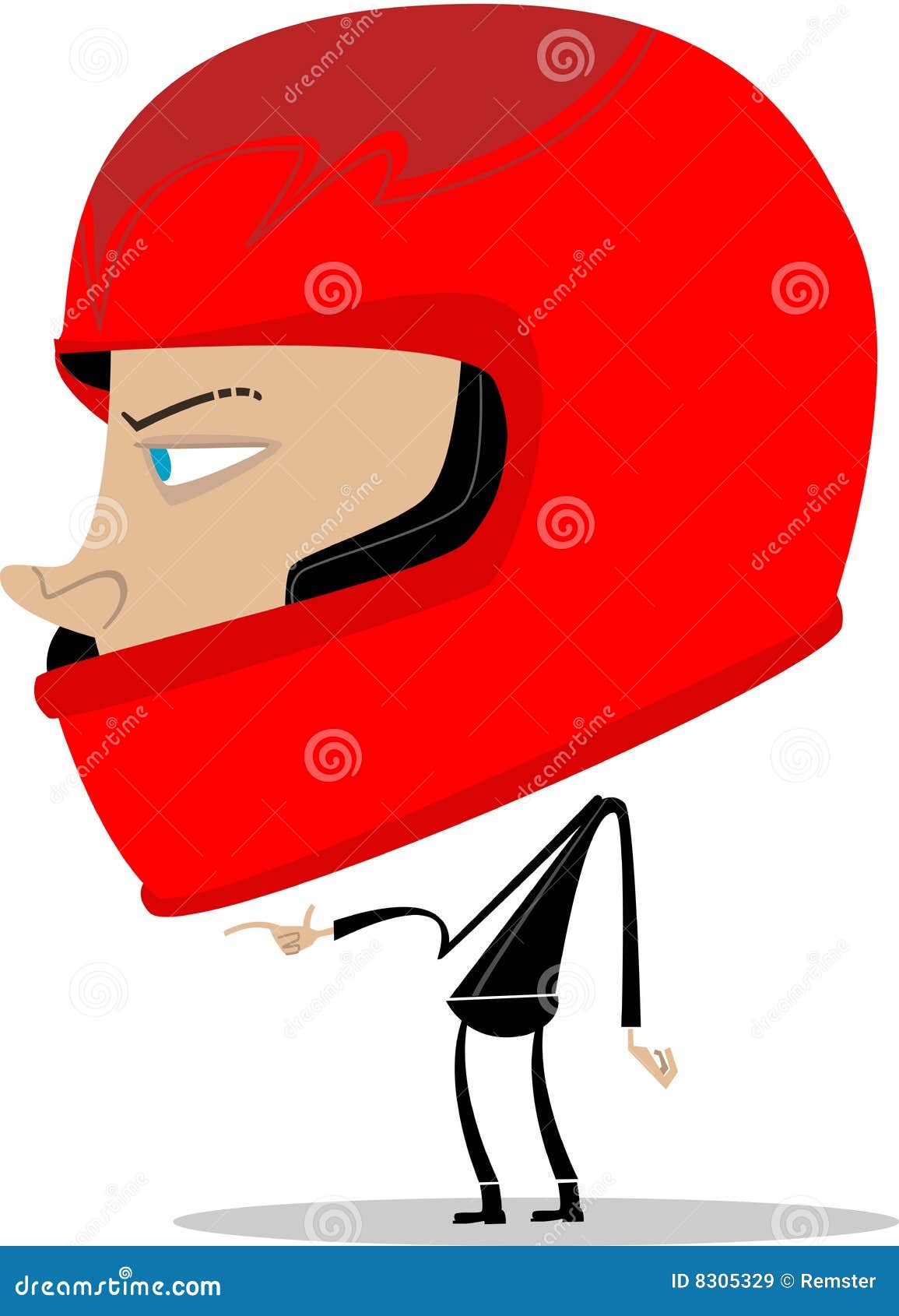 Guy wearing a motor helmet stock vector. Illustration of bighead 8305329
