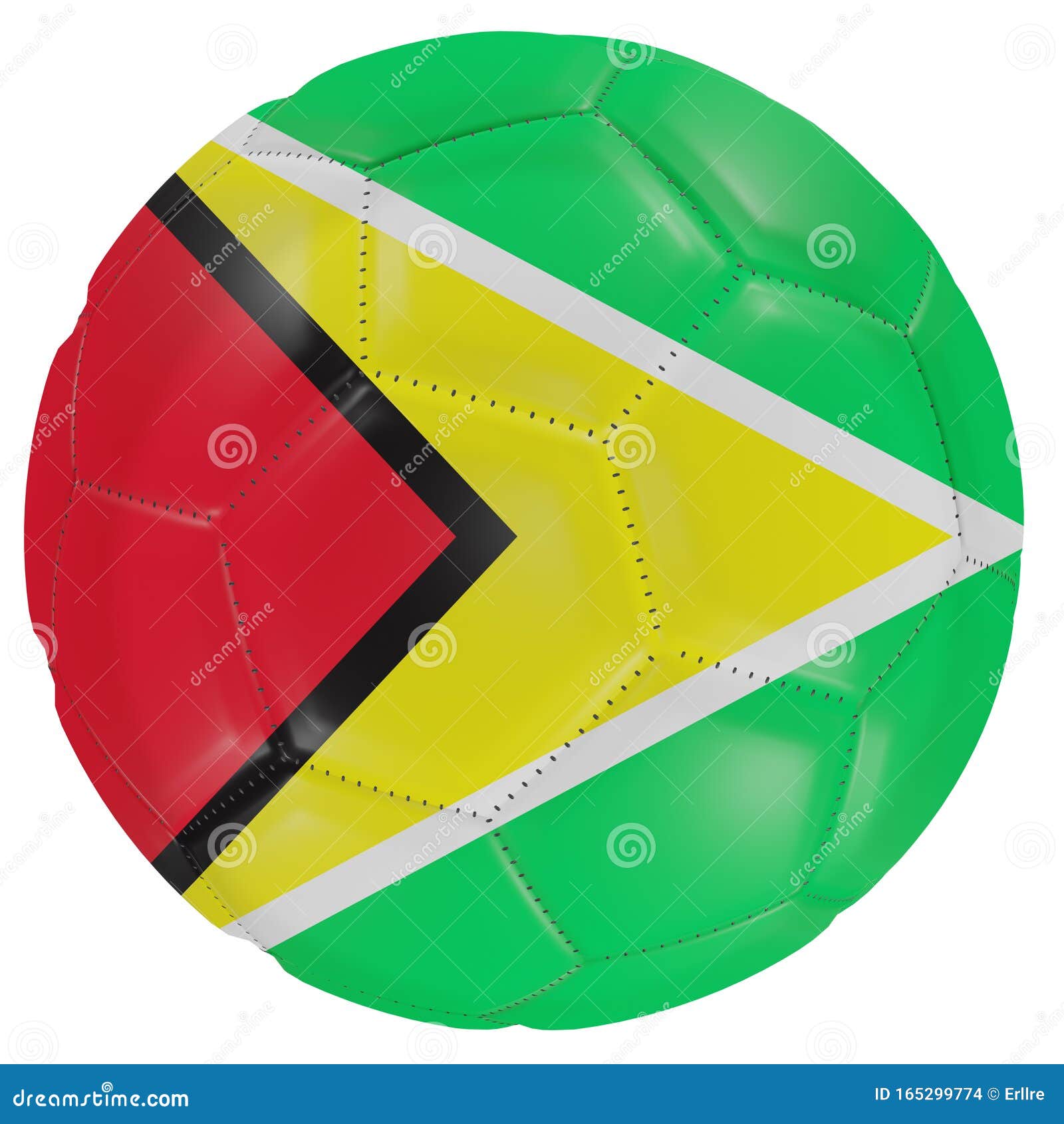 Guyana Flag on a Soccer Ball Stock Illustration Illustration of