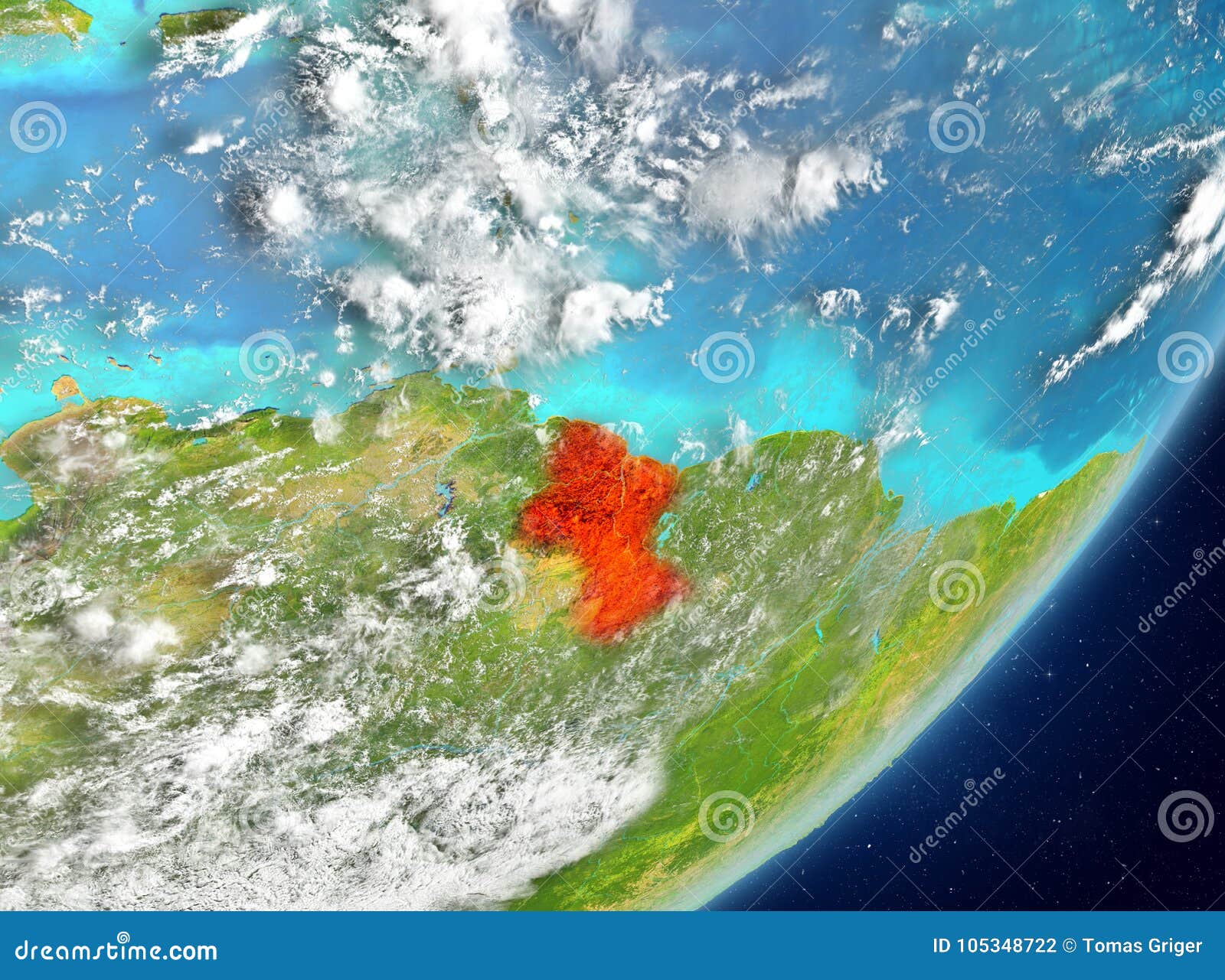 Guyana From Space Stock Illustration Illustration Of Space 105348722