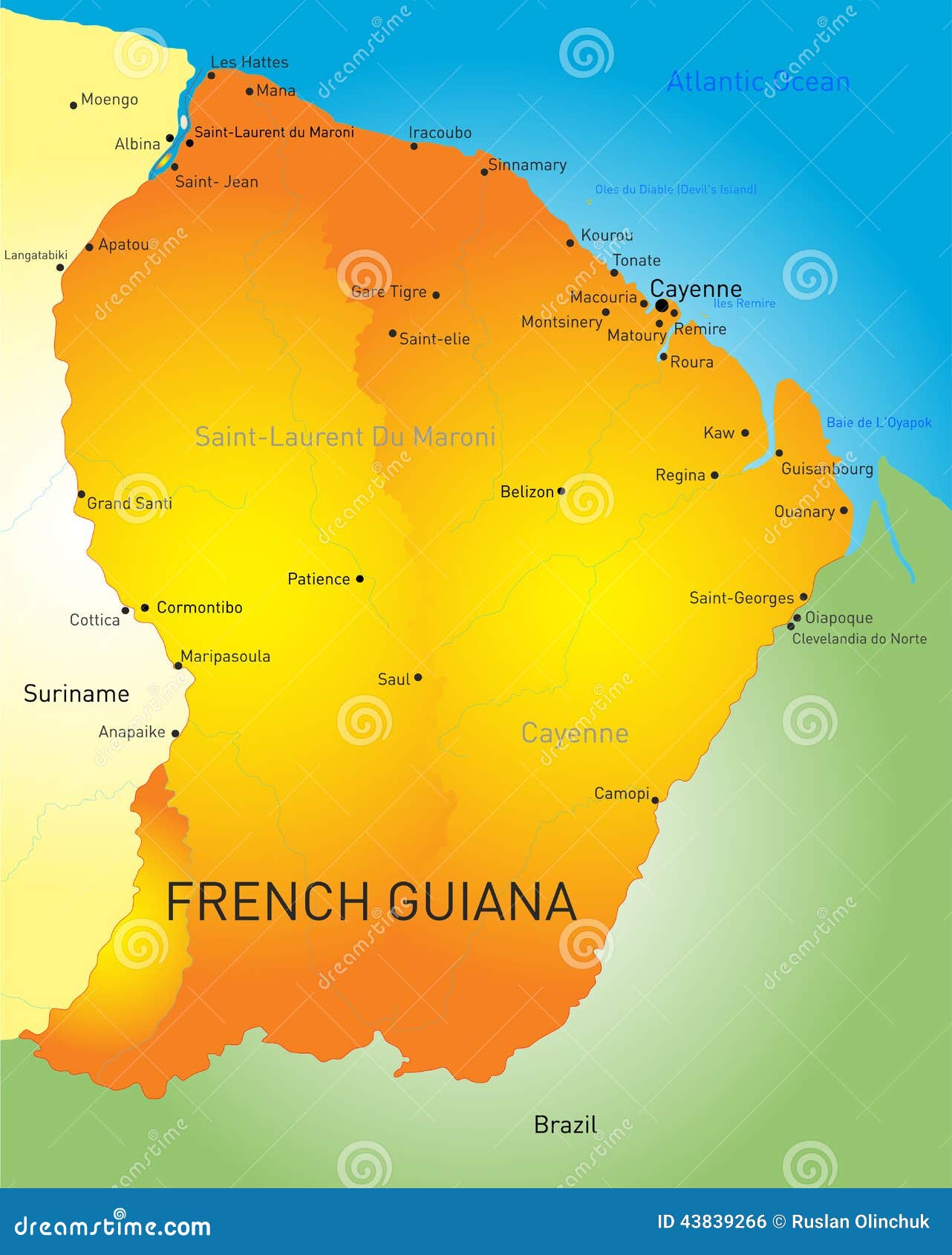 Guyane française illustration de vecteur. Illustration du graphisme - 43839266