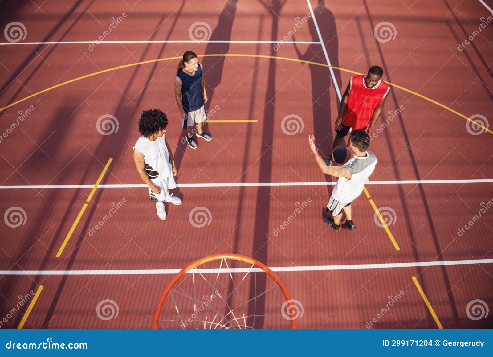 Guys playing basketball stock photo. Image of male, american - 299171204