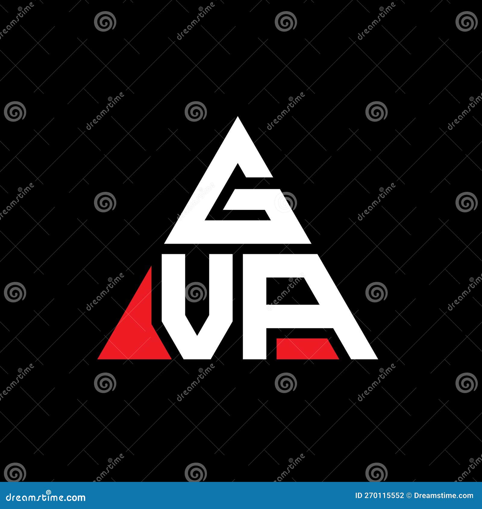 gva triangle letter logo  with triangle . gva triangle logo  monogram. gva triangle  logo template with red