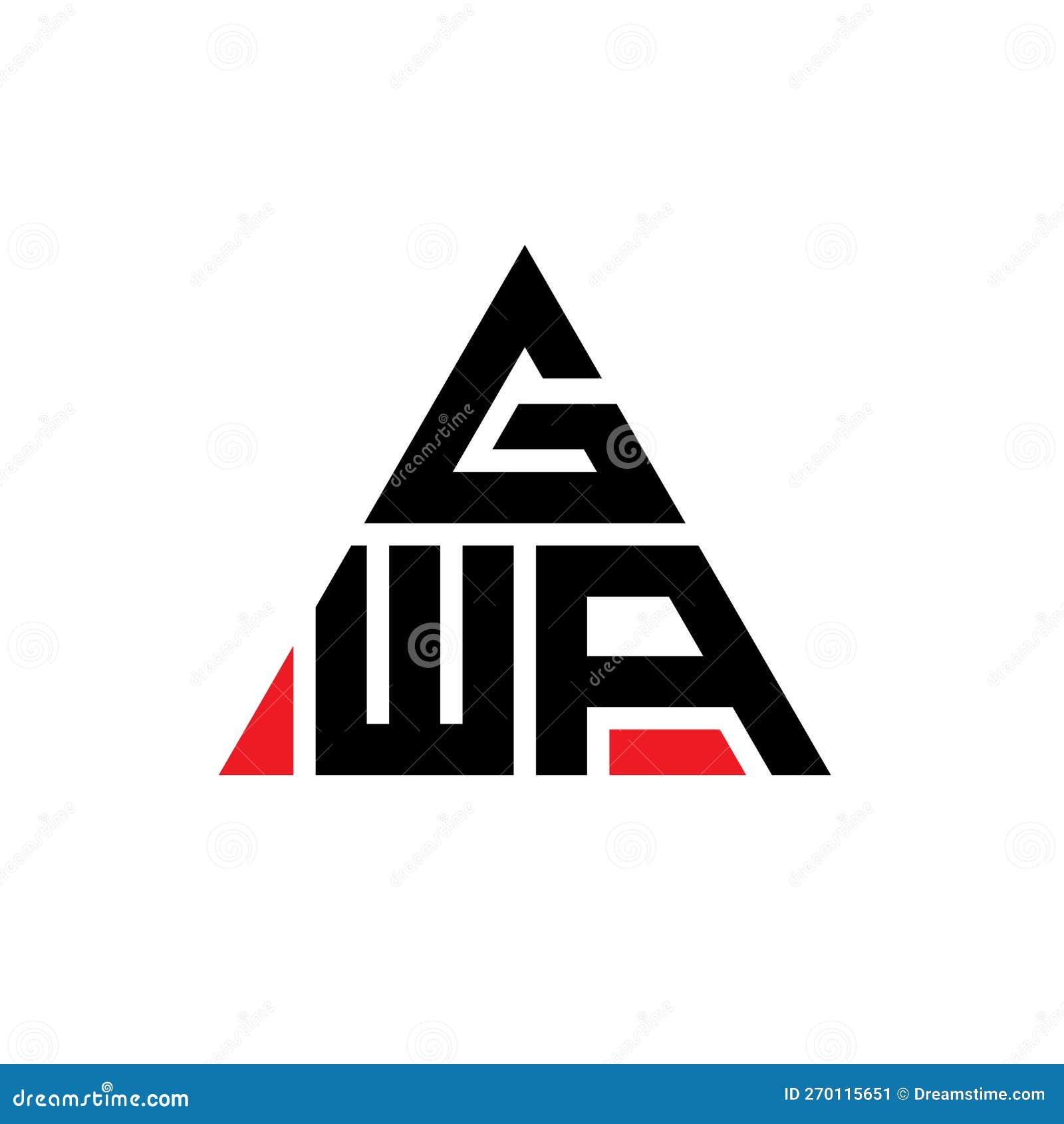 gwa triangle letter logo  with triangle . gwa triangle logo  monogram. gwa triangle  logo template with red