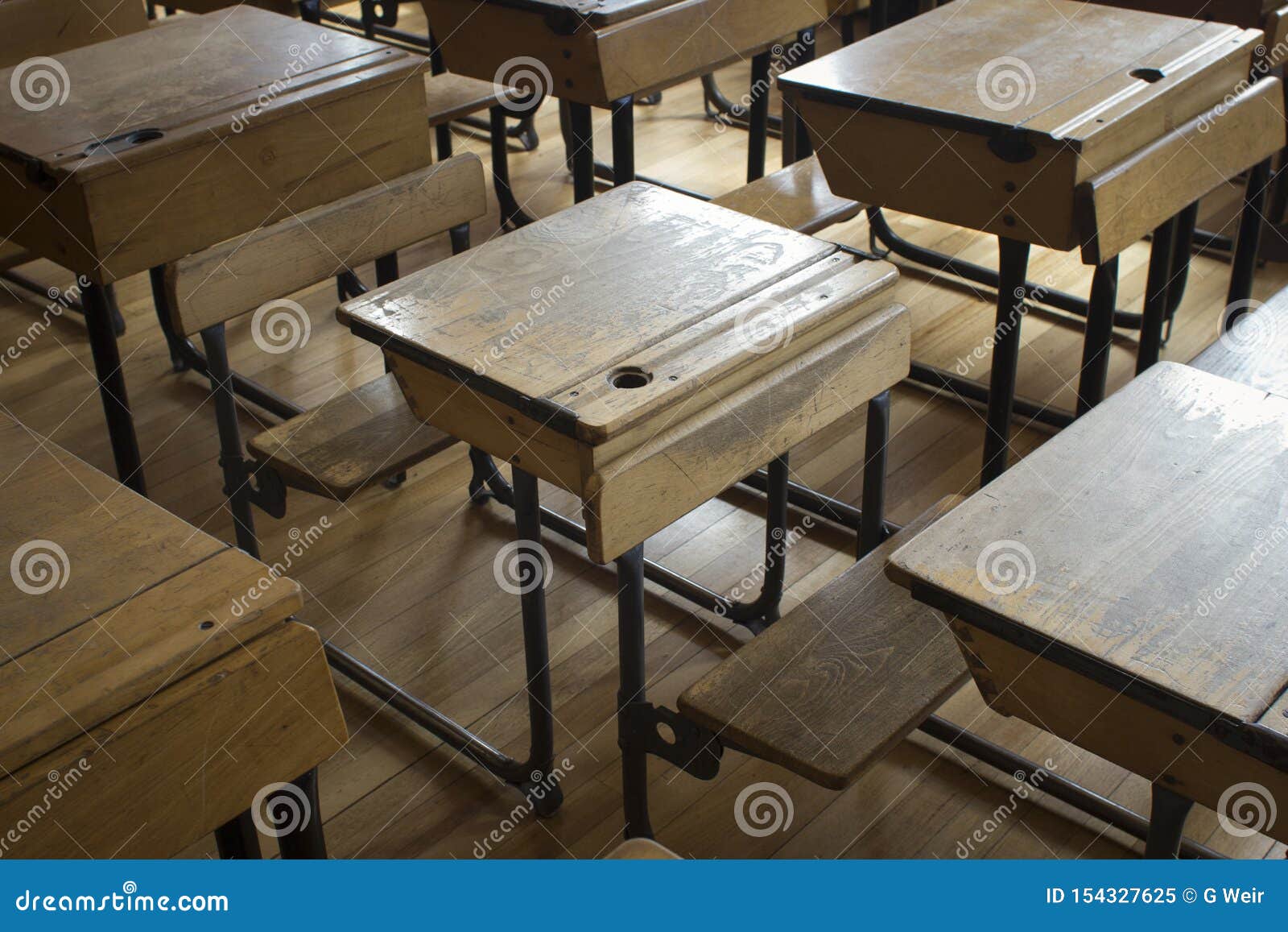 A Old Style School Desks Stock Image Image Of Historical 154327625