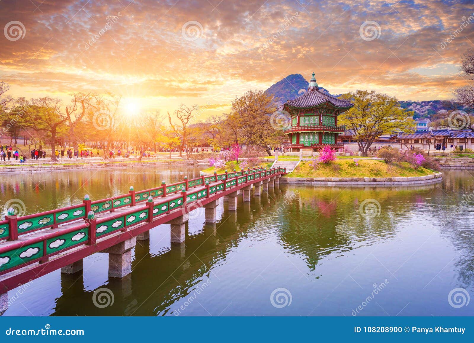 gyeongbokgung palace in spring, south korea.