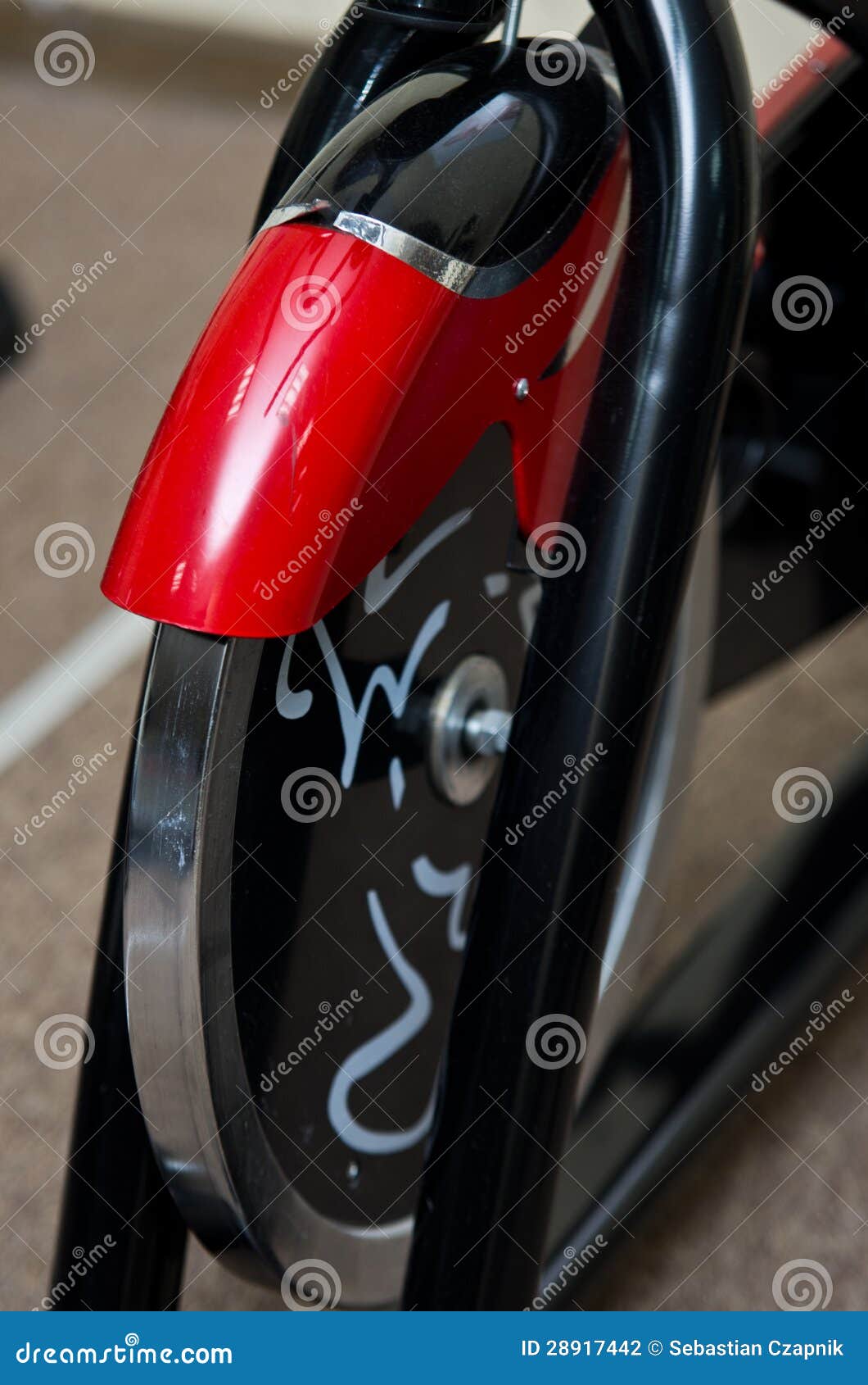 Bike Wheel Track On Dry Crack Soil Stock Photo