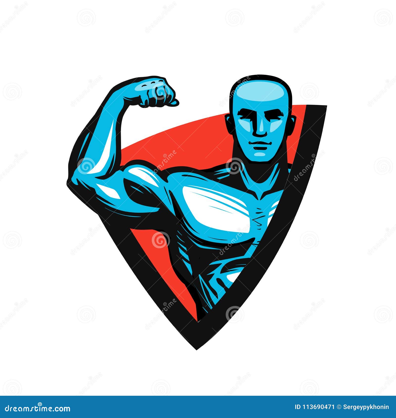 Fitness Cartoon Logo Think Healthy Life