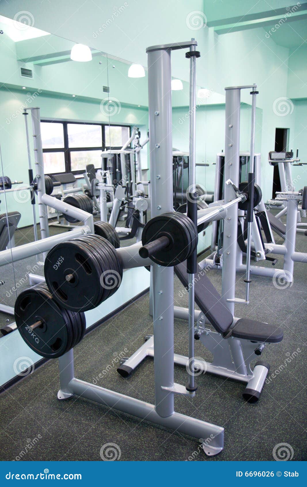 Gym equipment room stock photo. Image of exercise, room 6696026