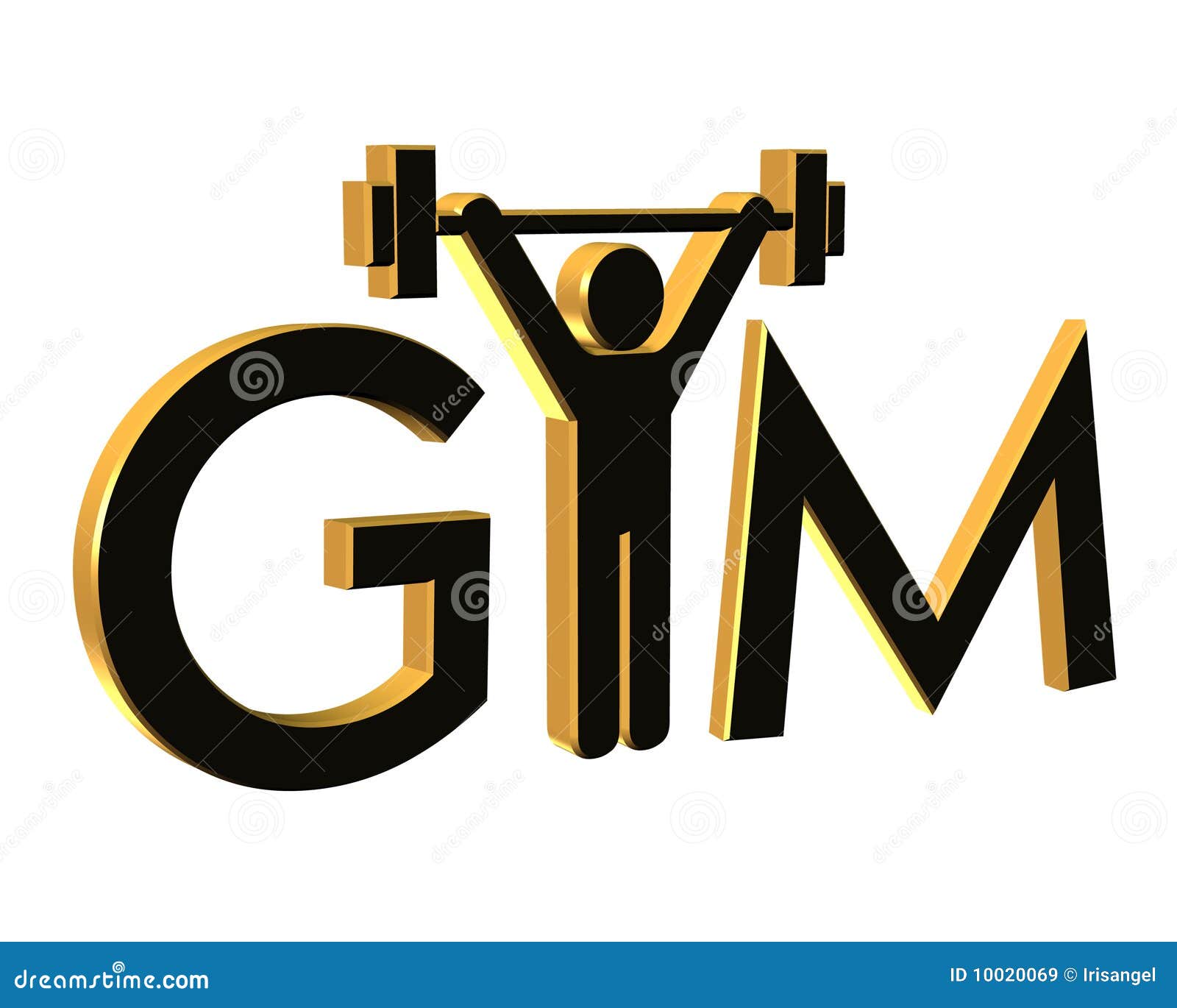 Gym Fitness Logo 3d Isolated Stock Illustration Illustration Of