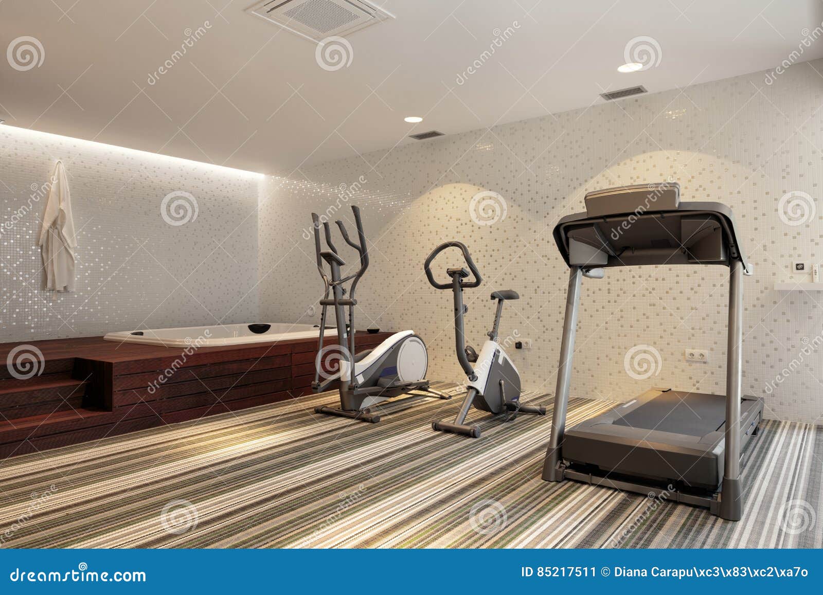 Gym and Jacuzzy stock image. Image of jacuzzy, stylish 85217511