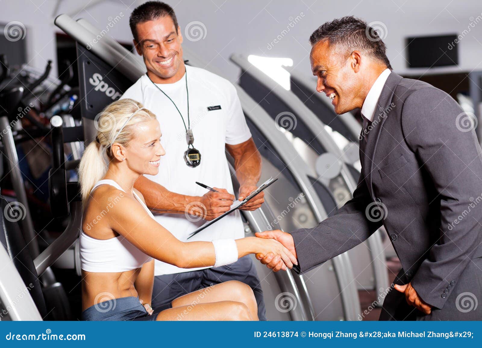 Gym Manager Greeting Customer Stock Photo - Image of care